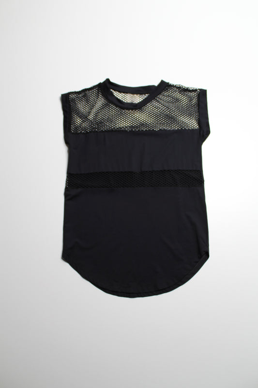 Varley black mesh activewear short sleeve, size xs