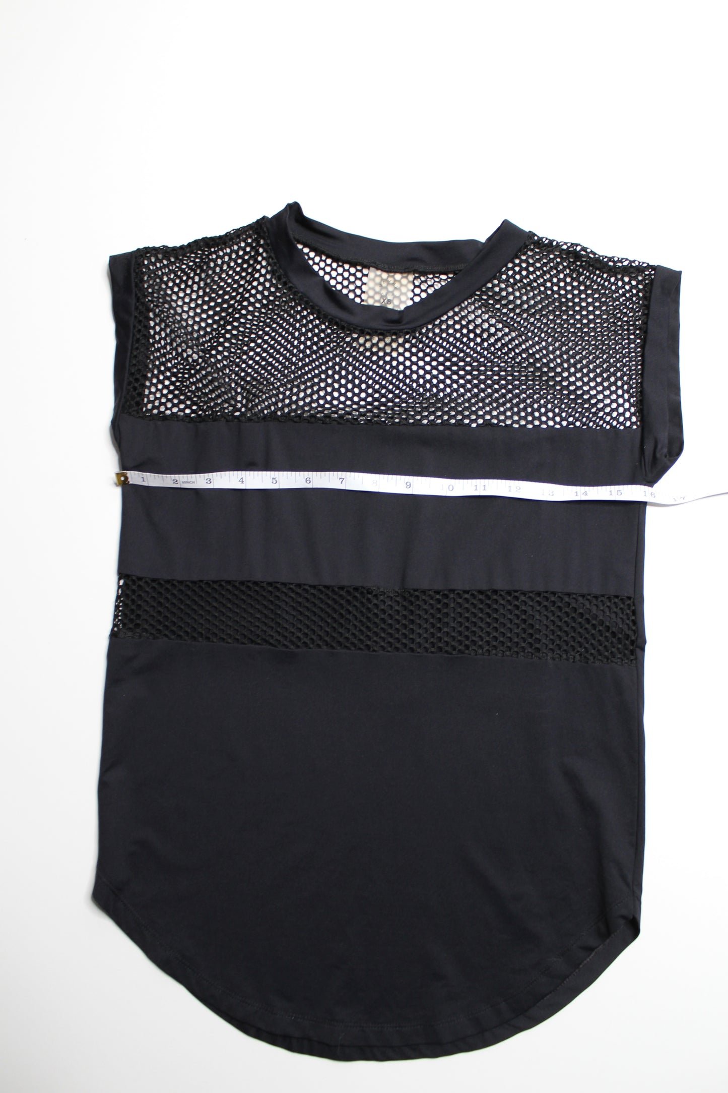 Varley black mesh activewear short sleeve, size xs