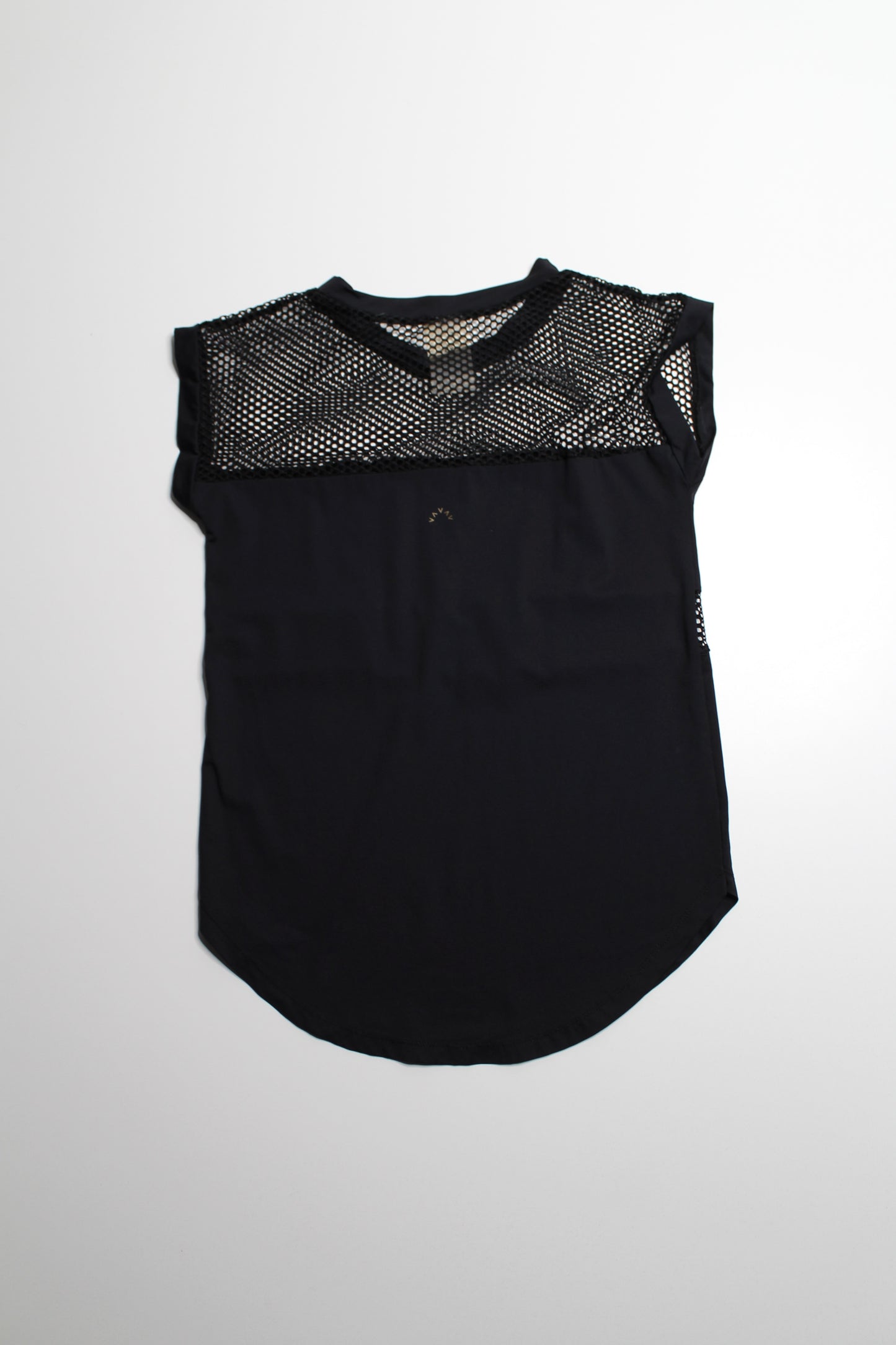 Varley black mesh activewear short sleeve, size xs