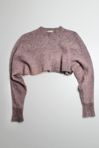 Aritzia wilfred free cosmic pink cropped fuzzy sweater, size xsmall (loose fit)