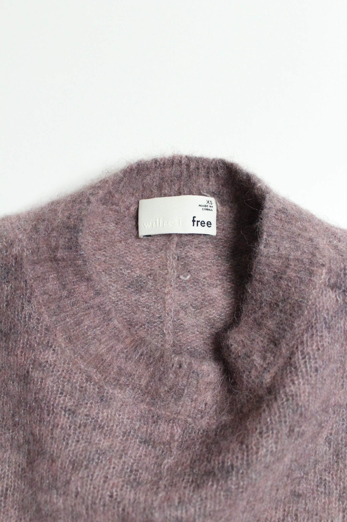 Aritzia wilfred free cosmic pink cropped fuzzy sweater, size xsmall (loose fit) (price reduced: was $48)