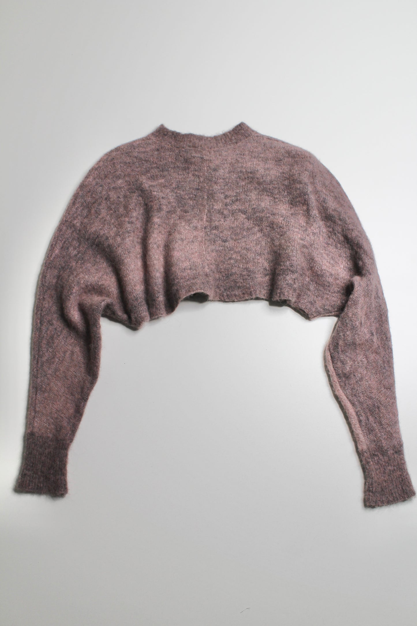 Aritzia wilfred free cosmic pink cropped fuzzy sweater, size xsmall (loose fit) (price reduced: was $48)