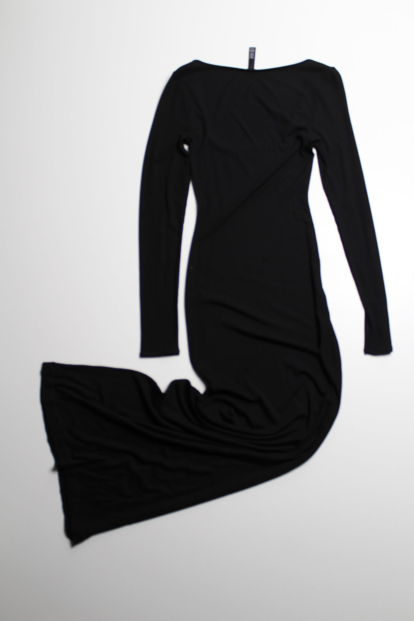 Skims black ribbed 'soft lounge long sleeve' dress, size small