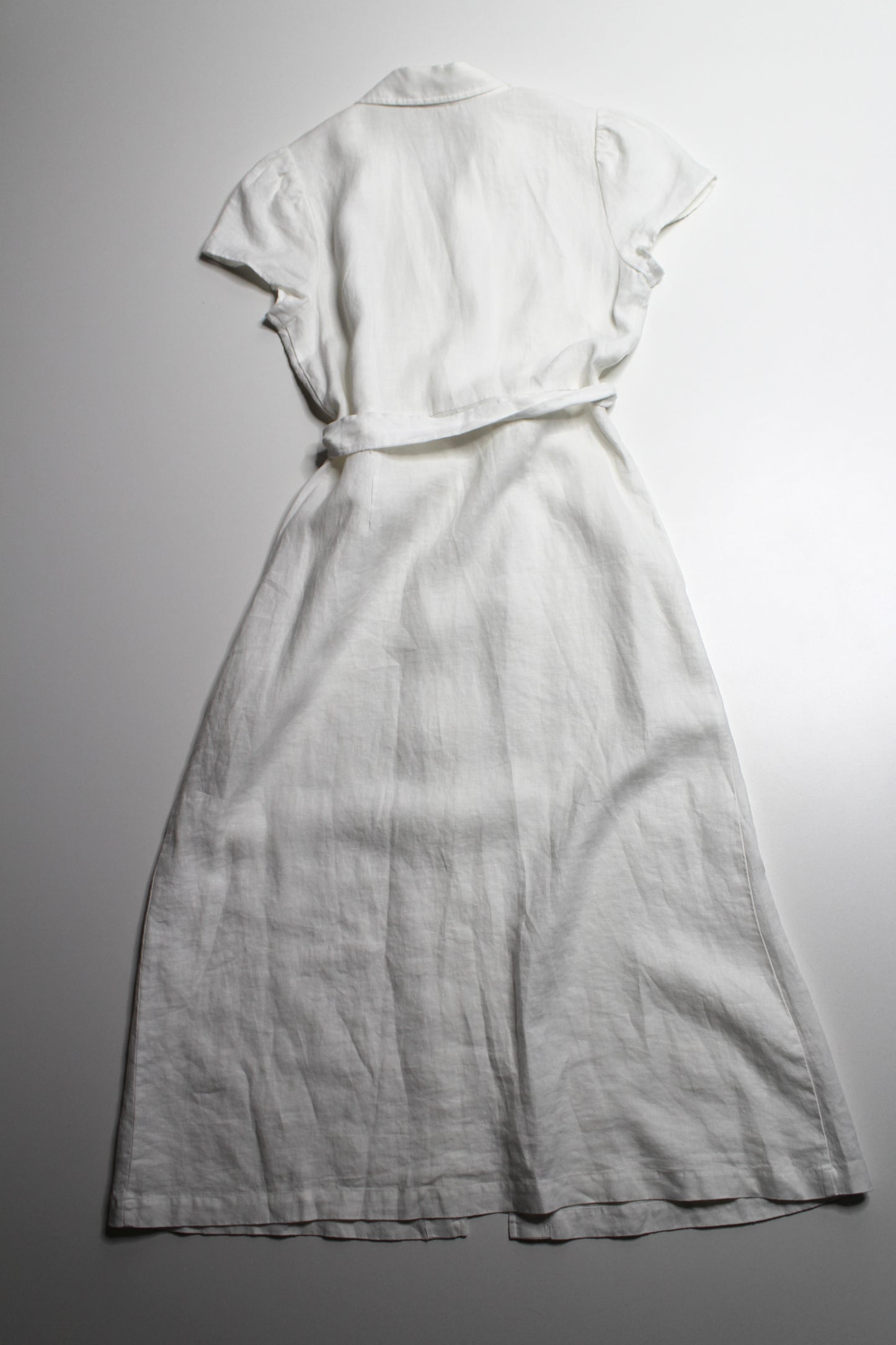 Aritzia Wilfred white linen button front shirt dress, size small