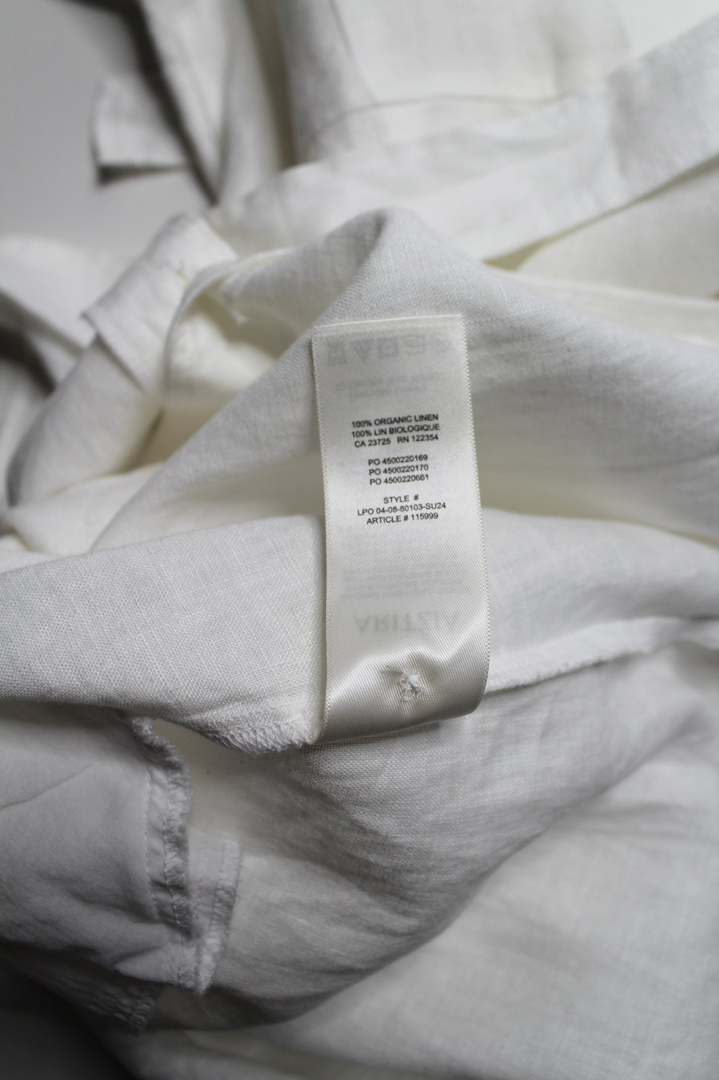 Aritzia Wilfred white linen button front shirt dress, size small