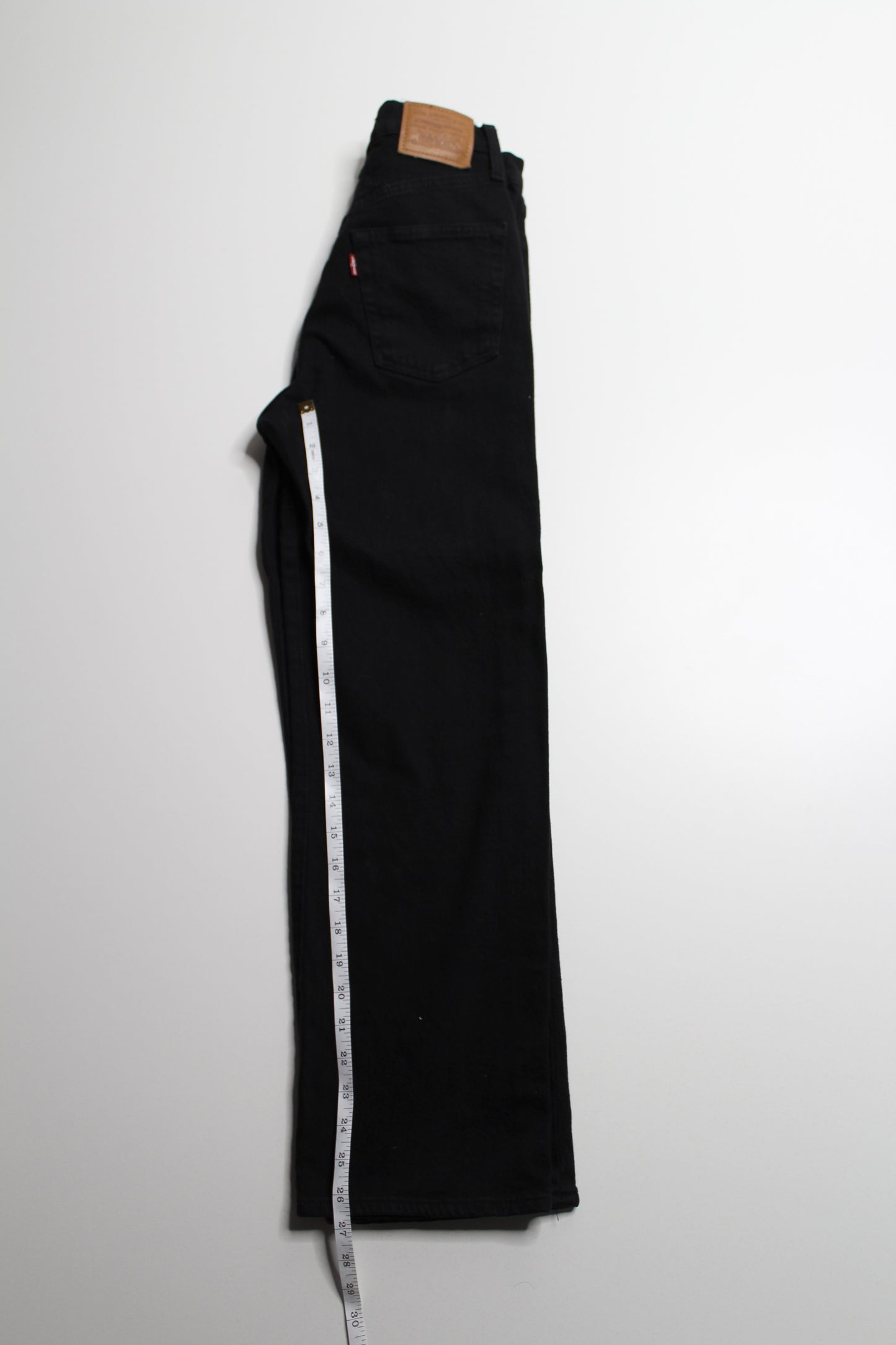 Levi's black 'ribcage straight ankle' jeans, size 24