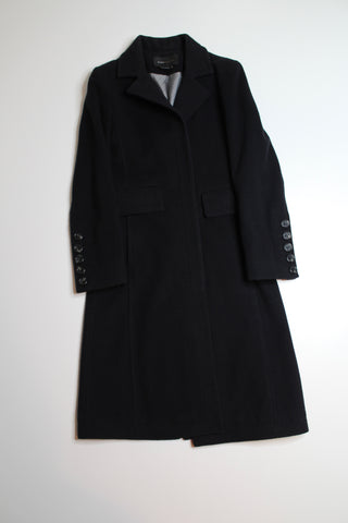 BCBG black long wool coat, size xs