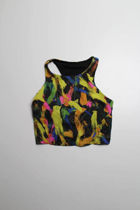 Lululemon undertone black multi ‘wunder train’ cropped tank, size 6