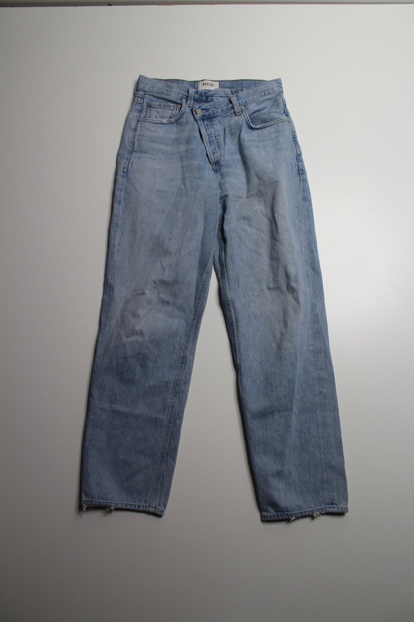 AGOLDE 'criss cross straight leg' jeans, size 25 (loose fit) (sale: was $78)