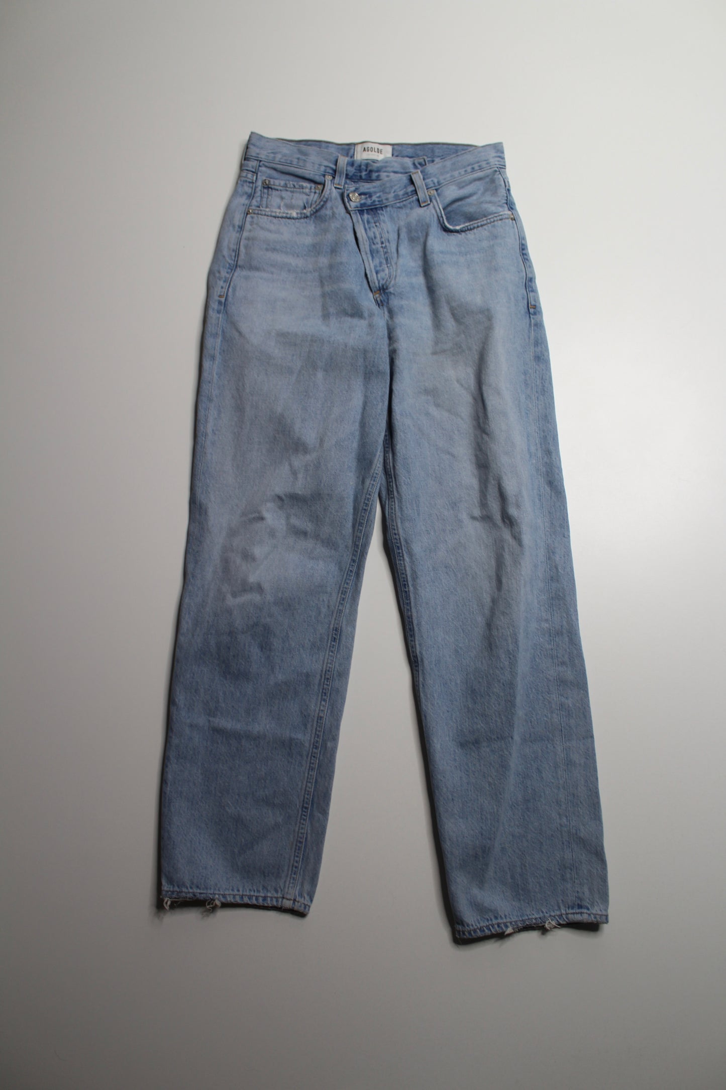 AGOLDE 'criss cross straight leg' jeans, size 25 (loose fit) (sale: was $78)