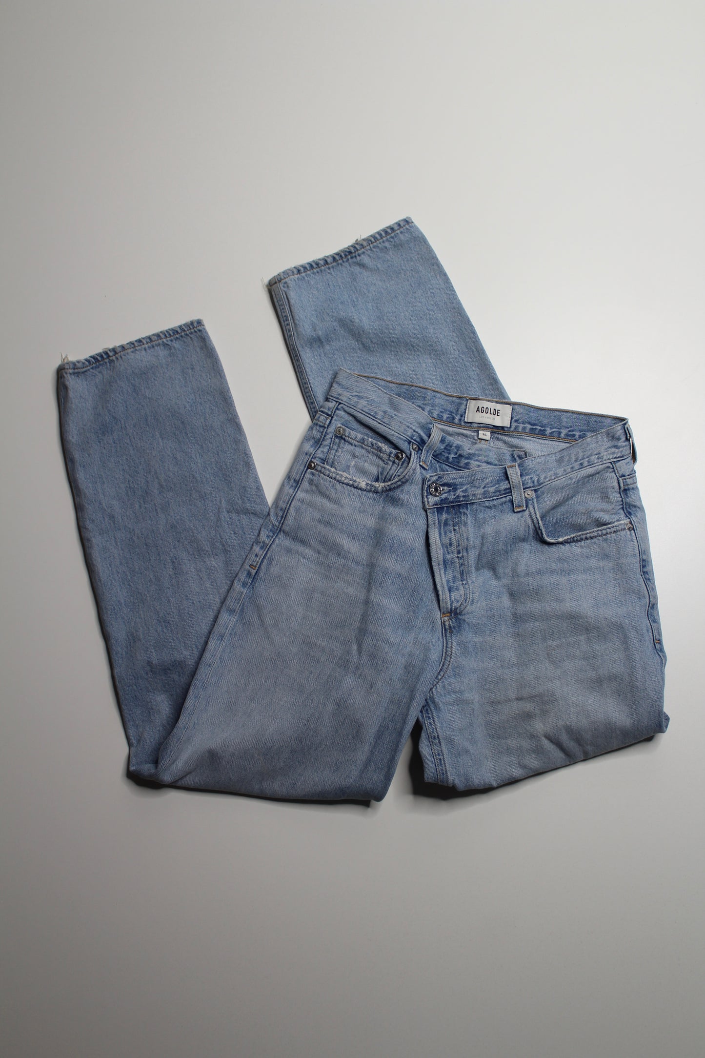 AGOLDE 'criss cross straight leg' jeans, size 25 (loose fit) (sale: was $78)