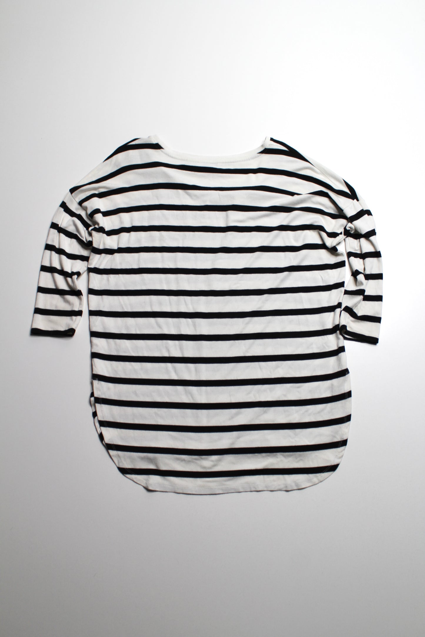 Club Monaco black/white striped 3/4 sleeve, size small (loose fit)