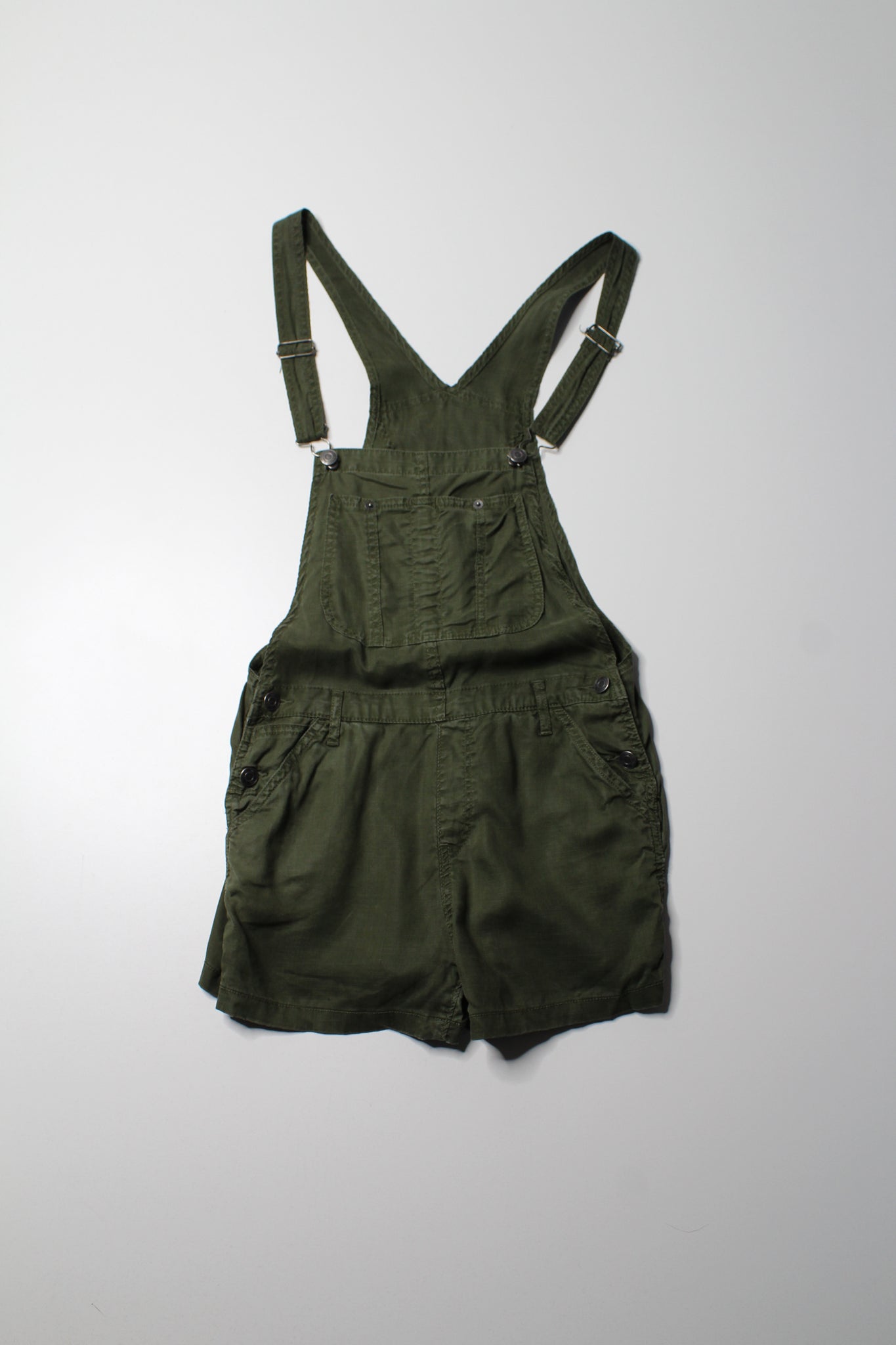 Aritzia dark olive shorts overalls, size xs