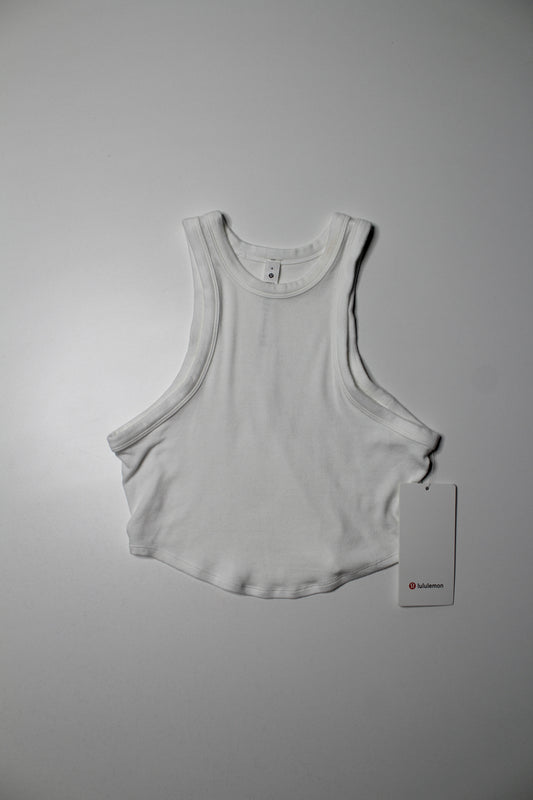 Lululemon white cropped ‘hold tight’ tank, size 6 *new with tags