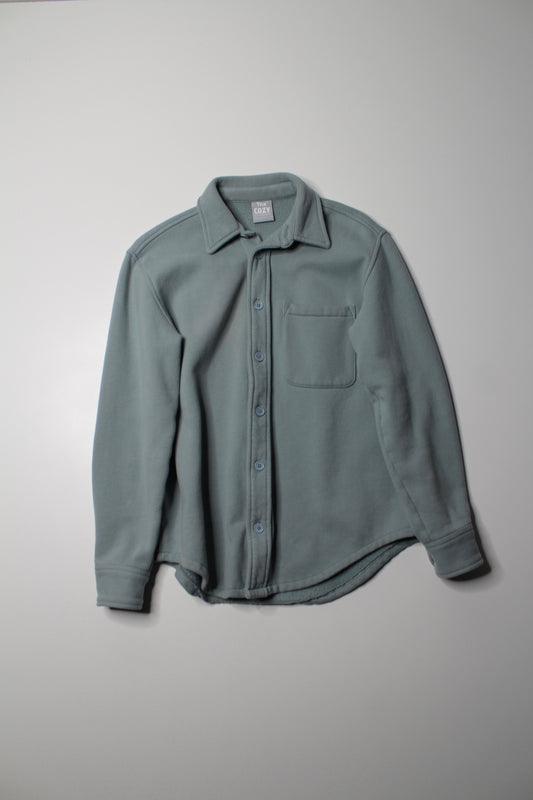 Aritzia TNA sage green cozy AF mega shirt jacket, size 1 (size small)