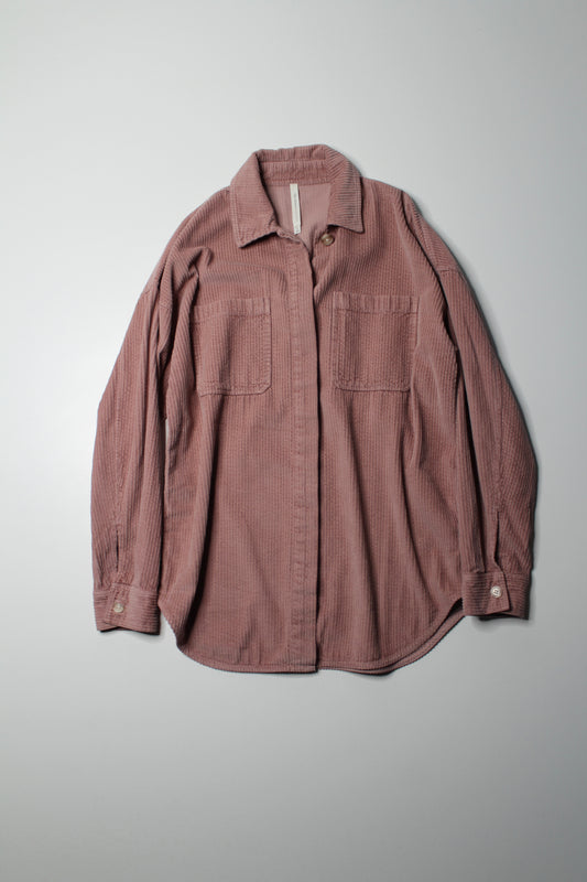 Aritzia The Group Babaton dusty rose corduroy 'Graydon' shirt jacket, size medium