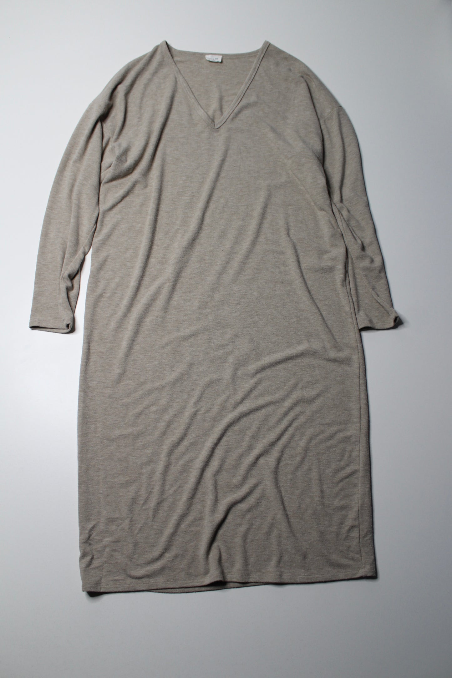 Aritzia Wilfred Free  beige v neck jersey dress, size large