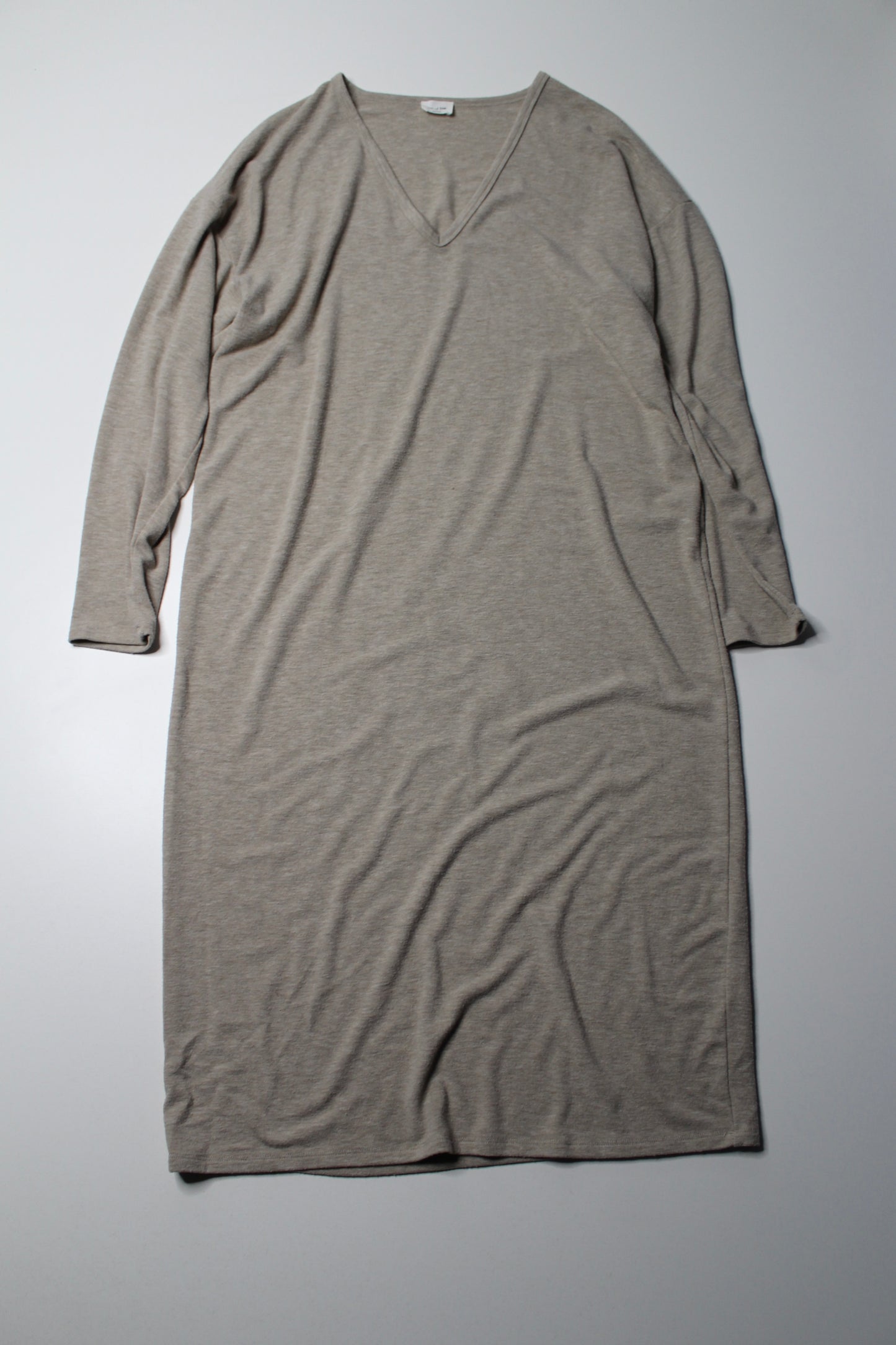 Aritzia Wilfred Free  beige v neck jersey dress, size large