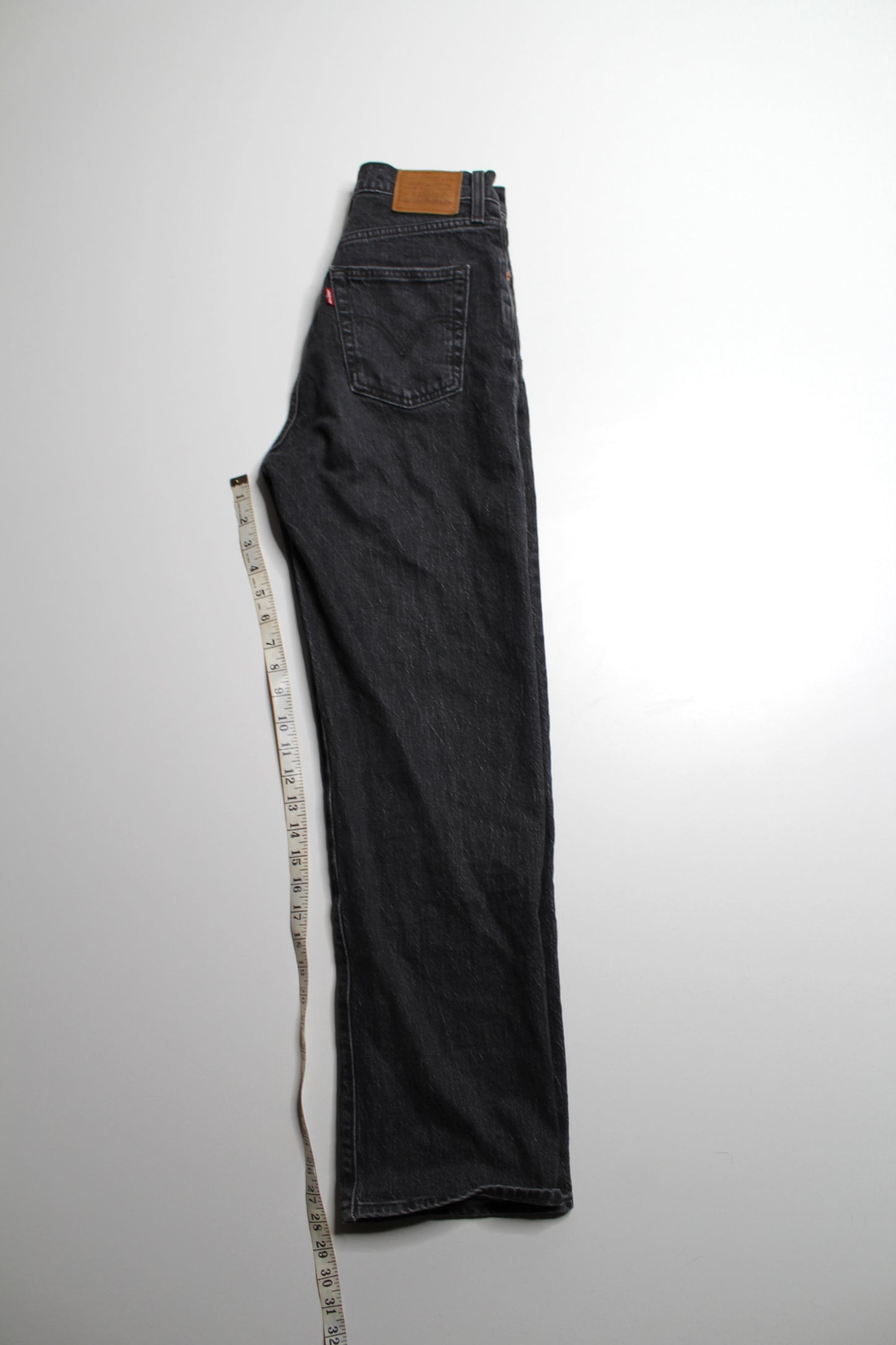 Levi's black wash 'ribcage straight ankle' jeans, size 26
