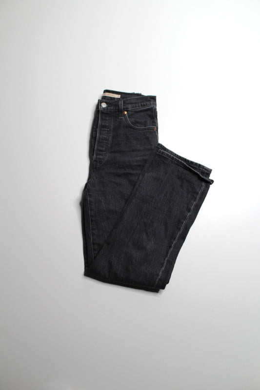Levi's black wash 'ribcage straight ankle' jeans, size 26