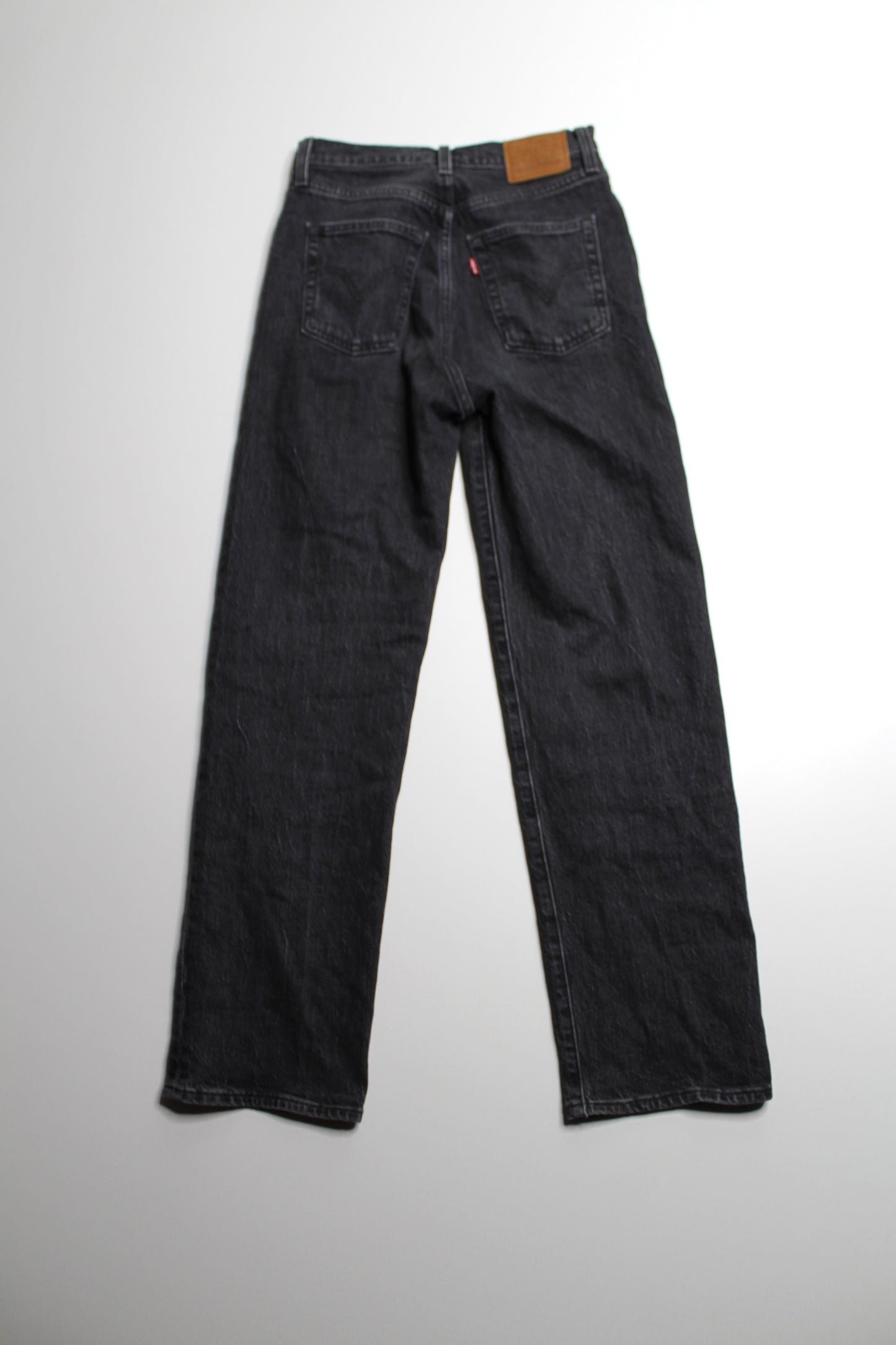 Levi's black wash 'ribcage straight ankle' jeans, size 26