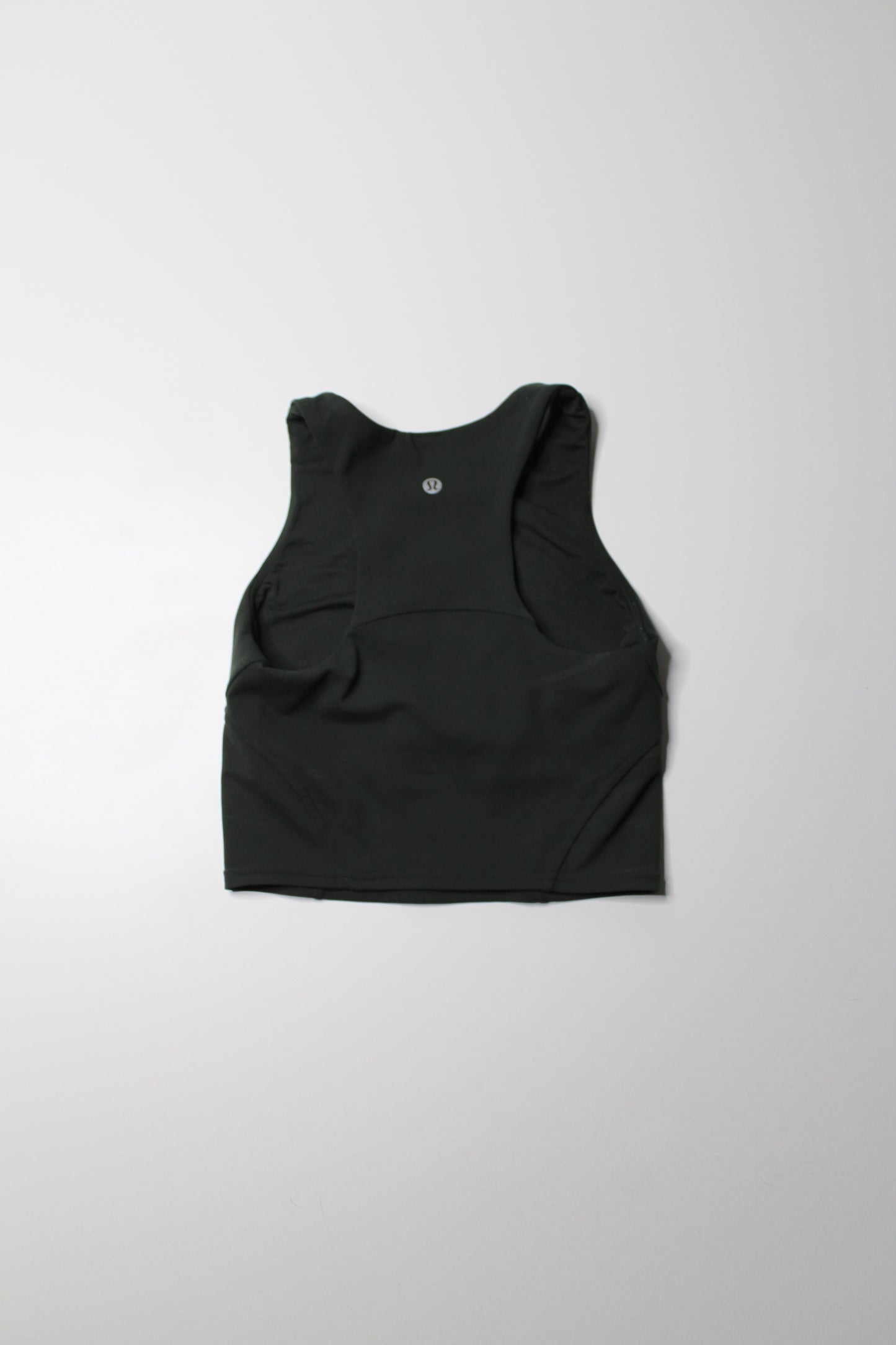 Lululemon forest green ‘wunder train’ cropped tank, size 2