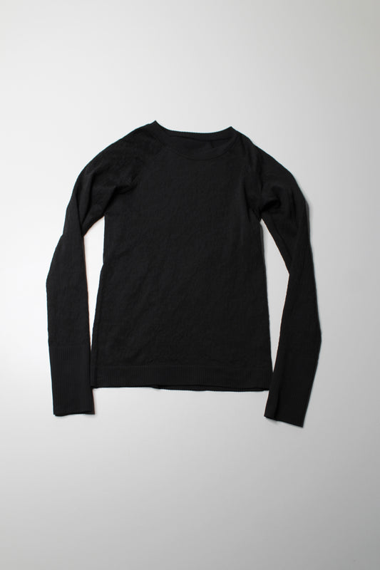 Lululemon black textured ‘restless’ pullover long sleeve, no size. Fits like 4