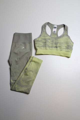 Gymshark ombre yellow/grey adapt seamless leggings + sports bra SET, size medium (additional 10% off)