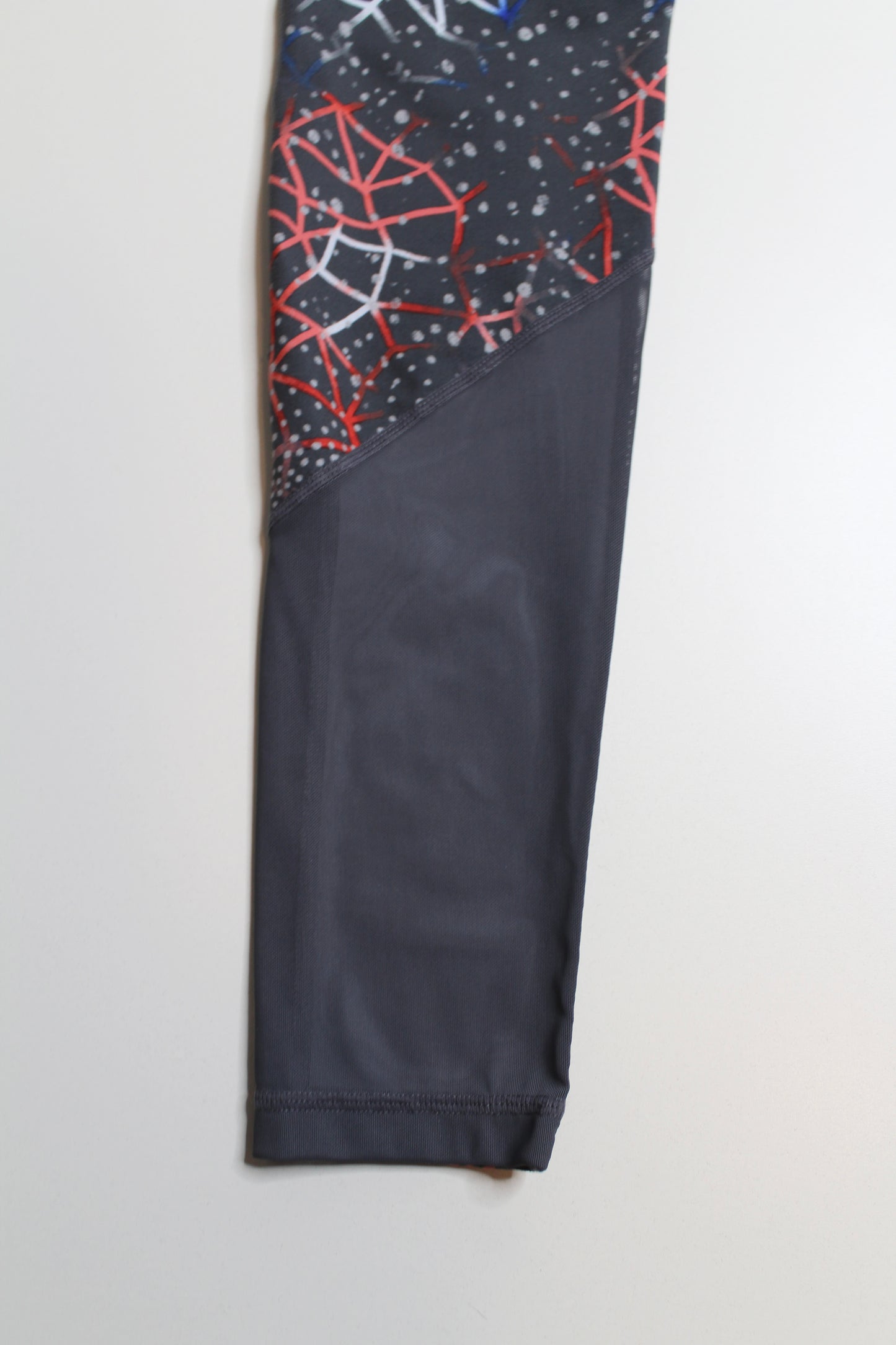 Zella grey/ multicolor mesh leggings, size small