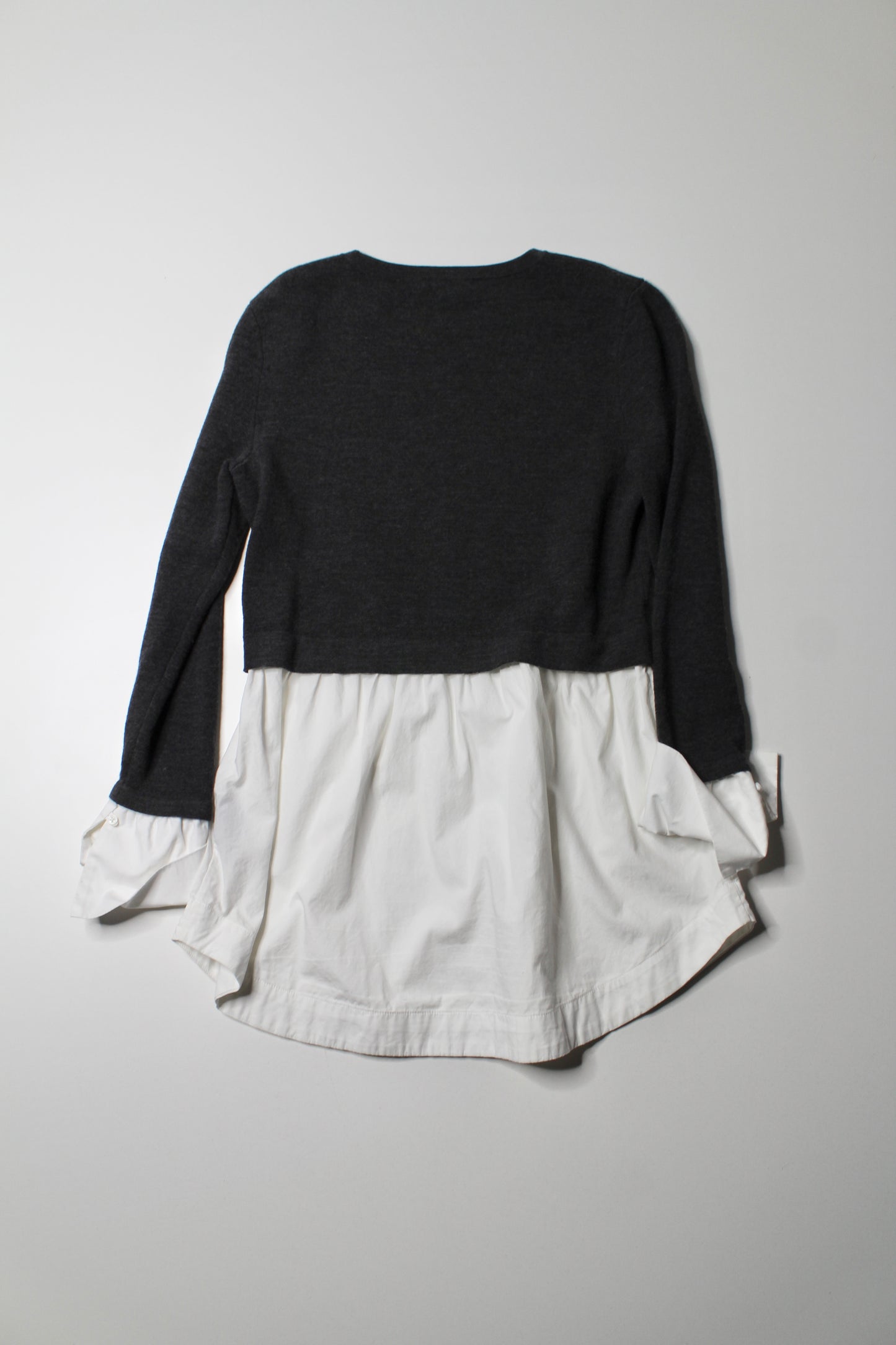 Club Monaco dark grey/white sweater blouse, size large (slim fit) (additional 50% off)