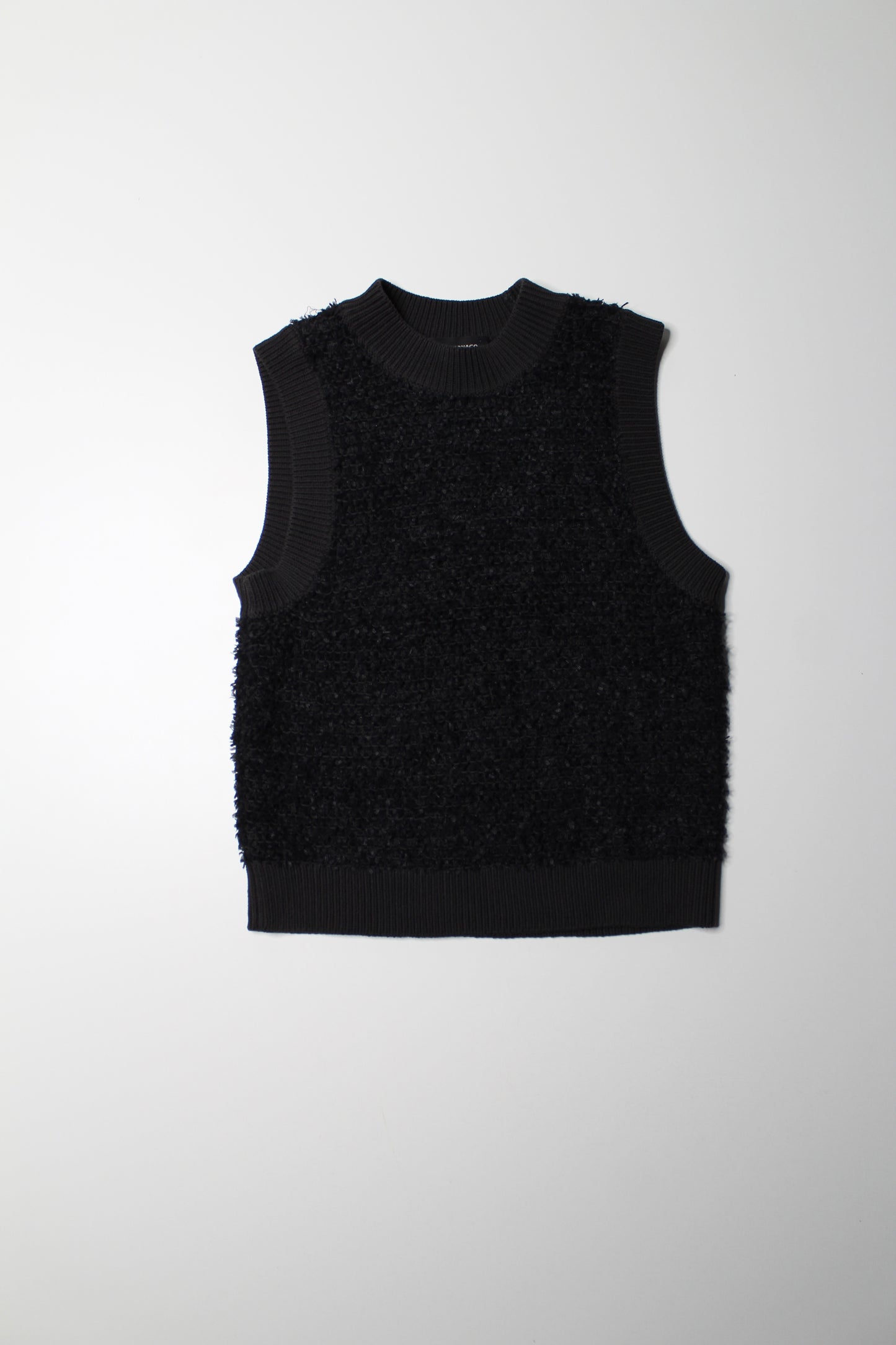 Club Monaco black bouclé tank, size xs (relaxed fit)