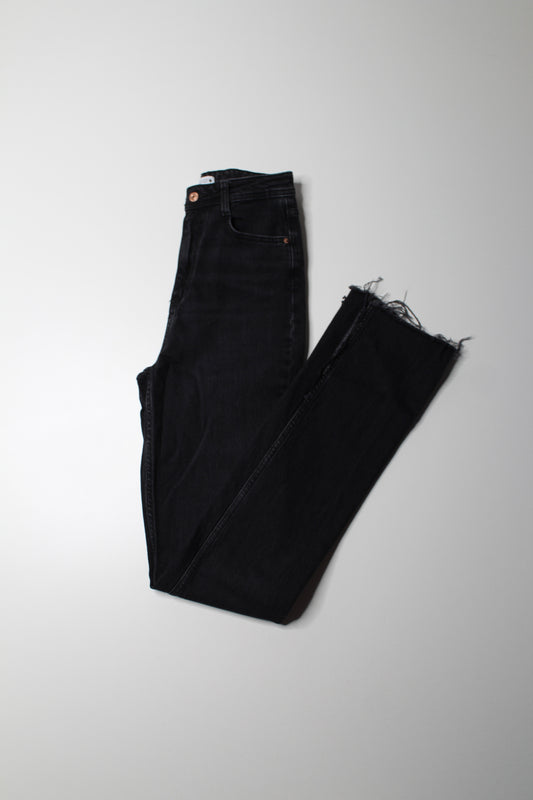 Zara black split hem jeans, size 4