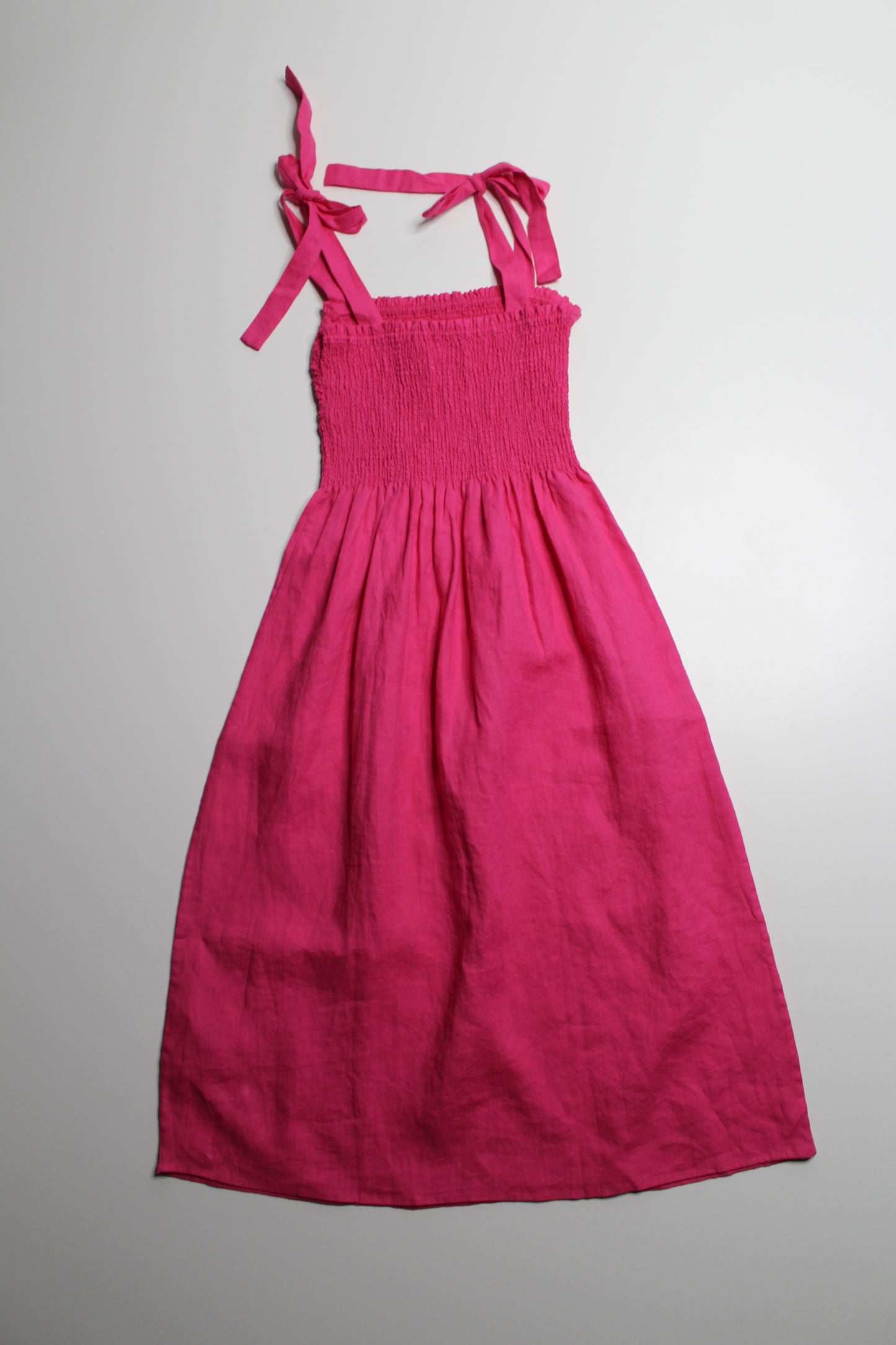 Aritzia Wilfred hot pink 'golden hour' linen midi dress, size xs