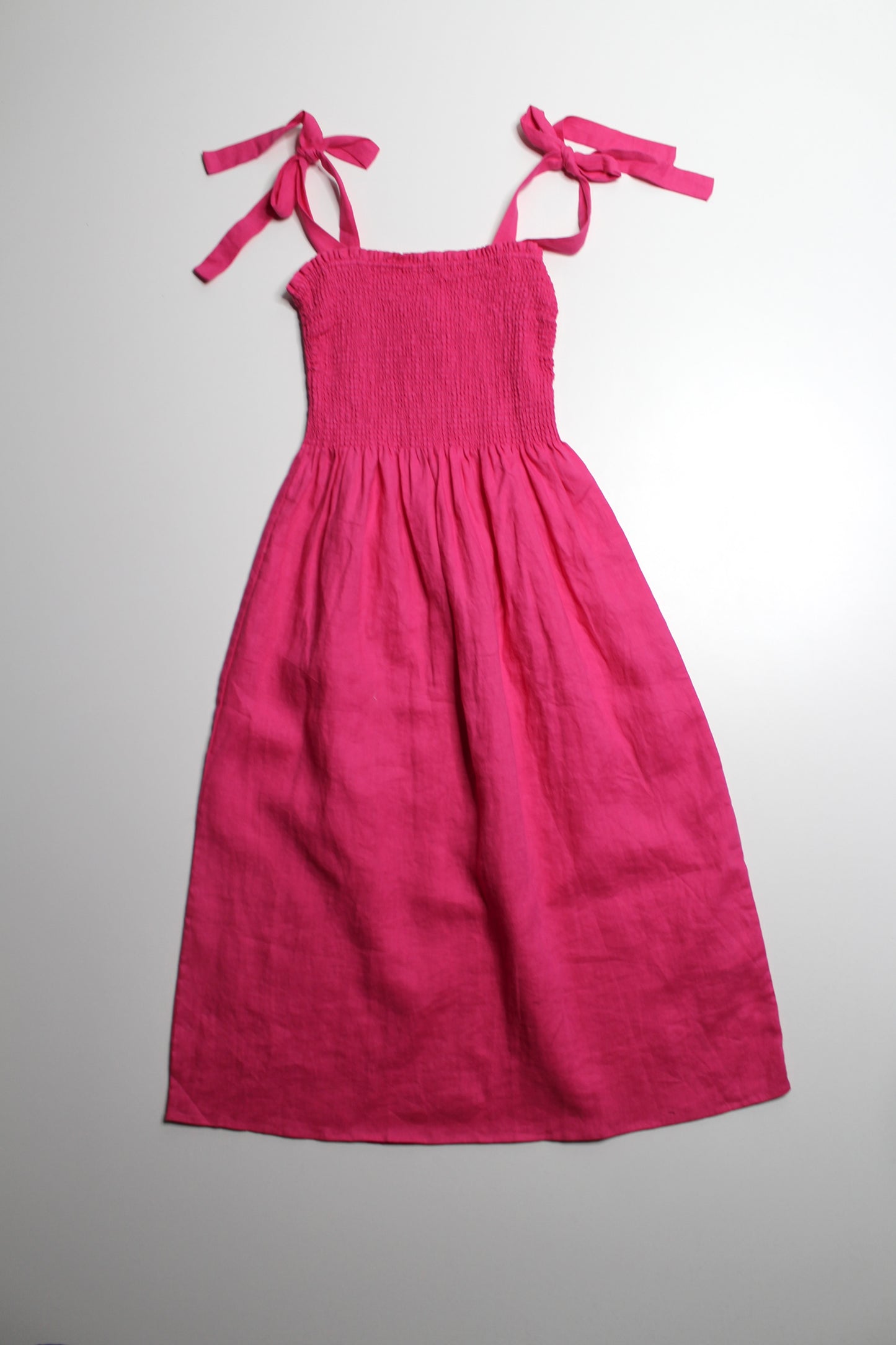 Aritzia Wilfred hot pink 'golden hour' linen midi dress, size xs