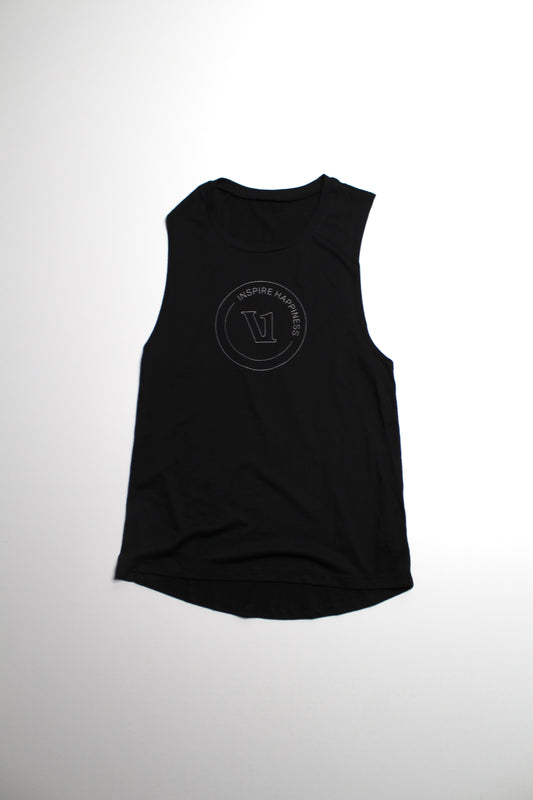 Vuori black 'inspire happiness' tank, size small