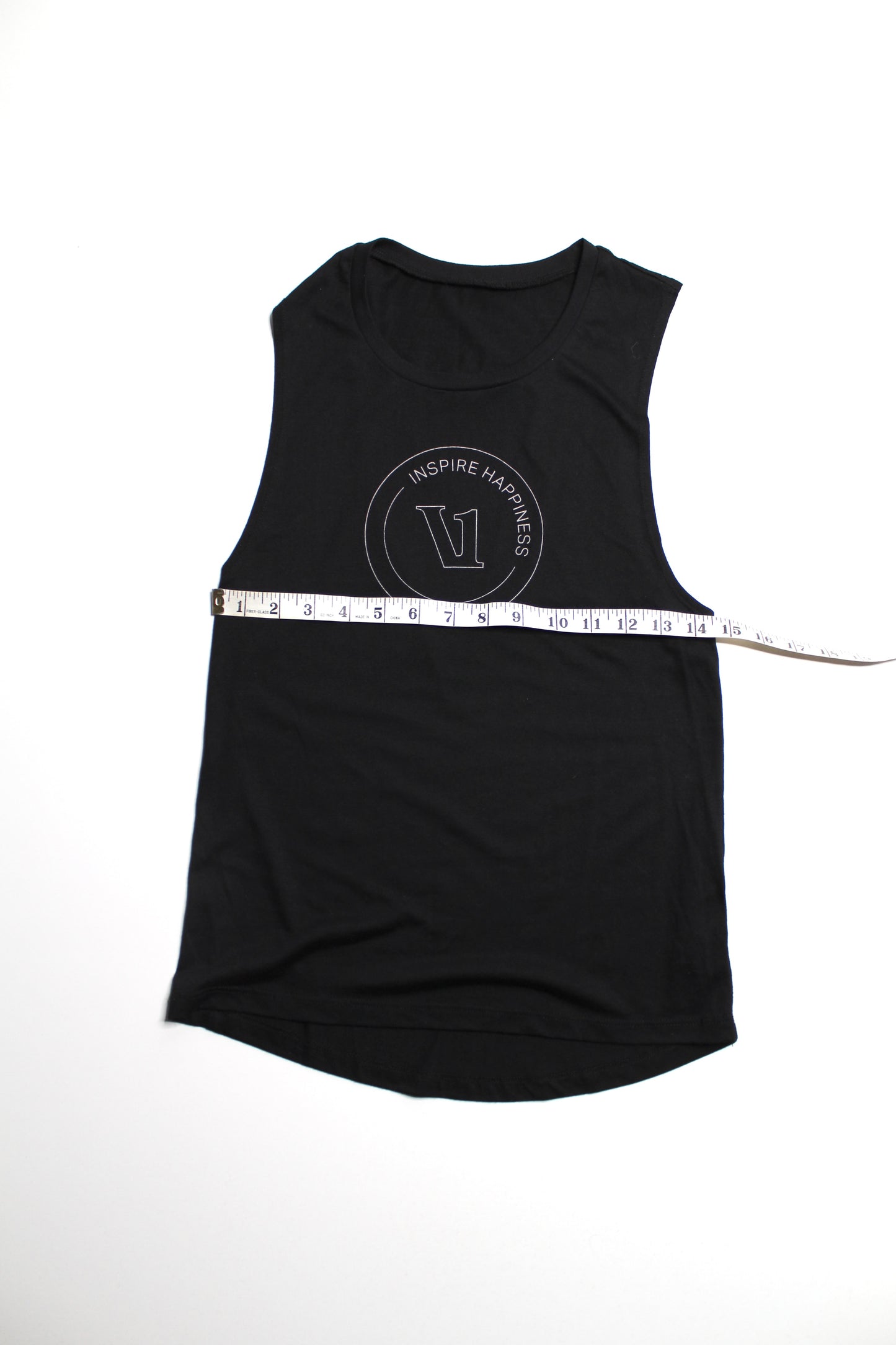 Vuori black 'inspire happiness' tank, size small