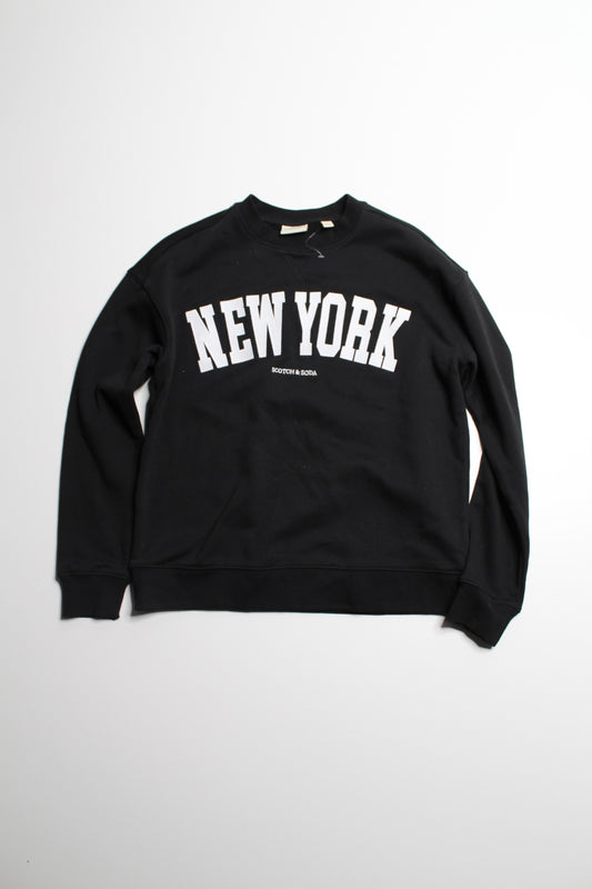 Anthropologie Scotch & Soda black NEW YORK sweatshirt, size xs *new without tags (relaxed fit)