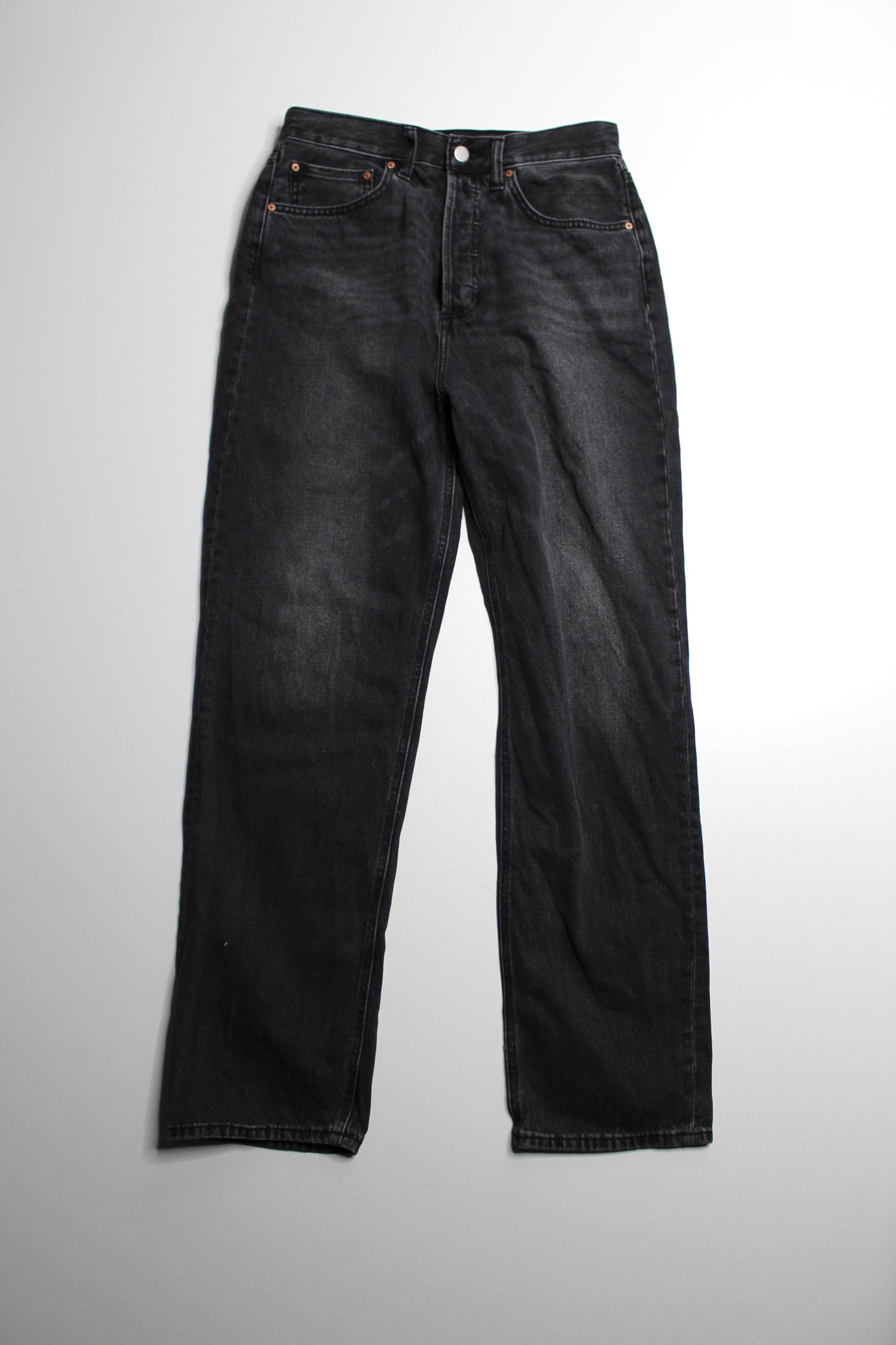 Aritzia Denim forum black eyeliner 'Joni high rise loose' jeans, size 28 (30L)