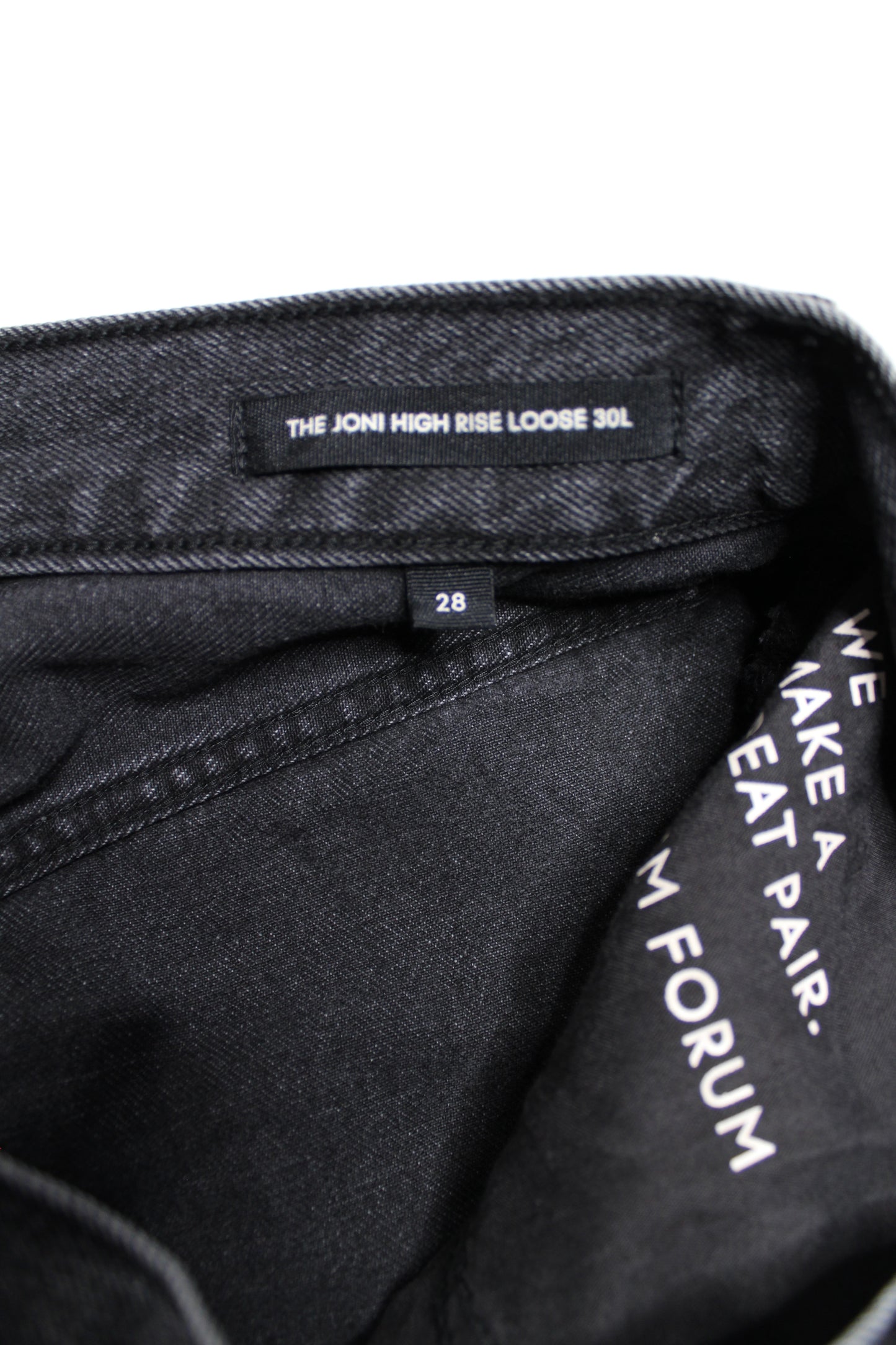 Aritzia Denim forum black eyeliner 'Joni high rise loose' jeans, size 28 (30L)