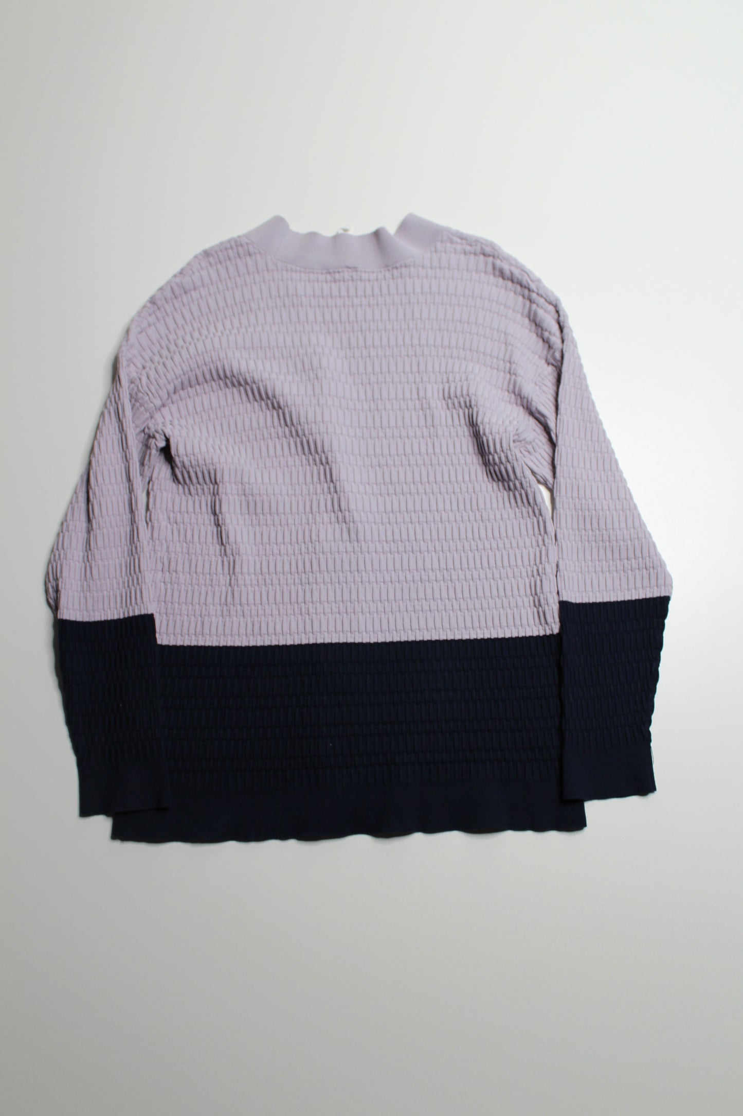 Paper Label lavender color block textured button stretch cardigan, size 3 (fits like medium)