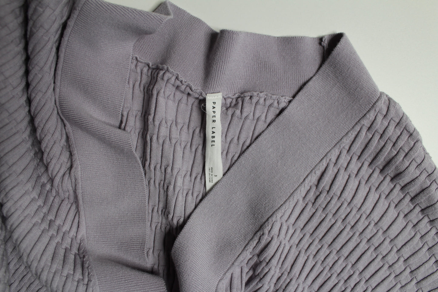 Paper Label lavender color block textured button stretch cardigan, size 3 (fits like medium)