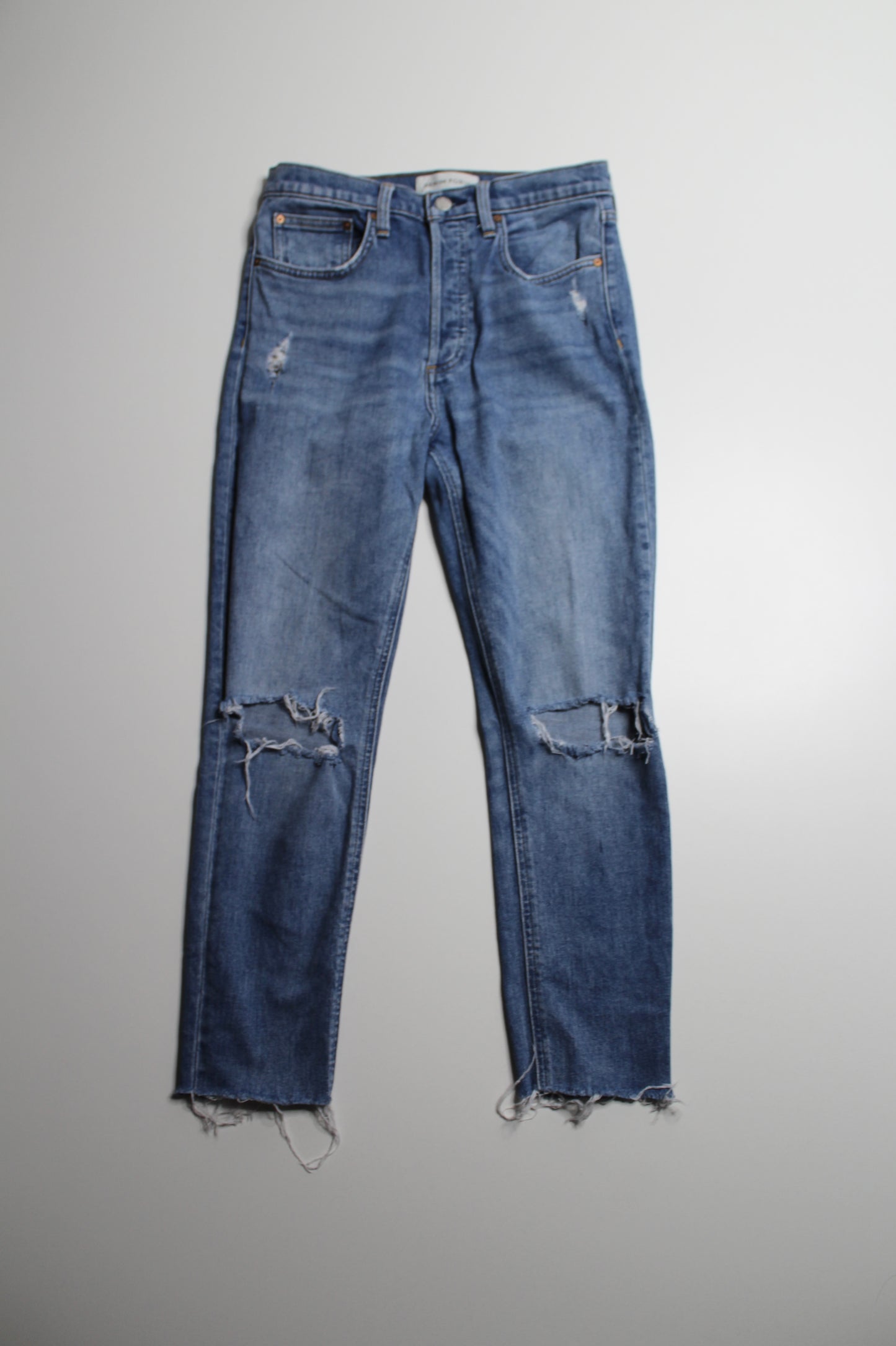 Aritzia Denim Forum distressed 'Yoko high rise slim' jeans, size 28