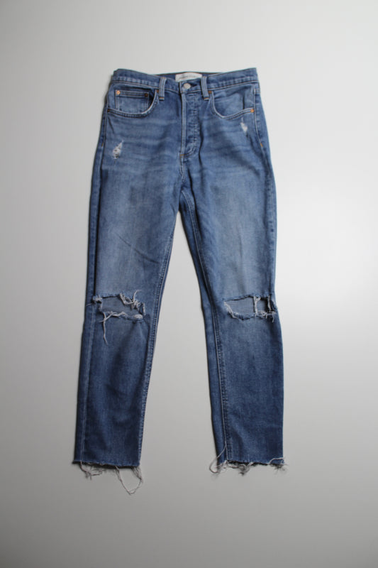 Aritzia Denim Forum distressed 'Yoko high rise slim' jeans, size 28