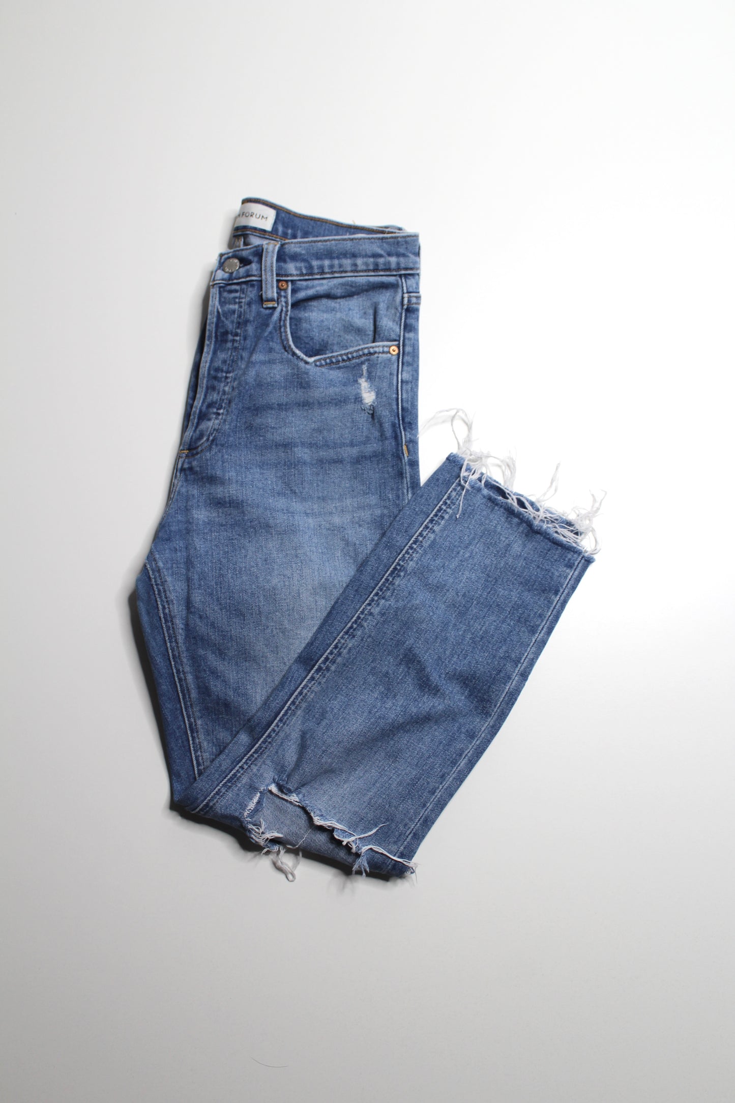 Aritzia Denim Forum distressed 'Yoko high rise slim' jeans, size 28