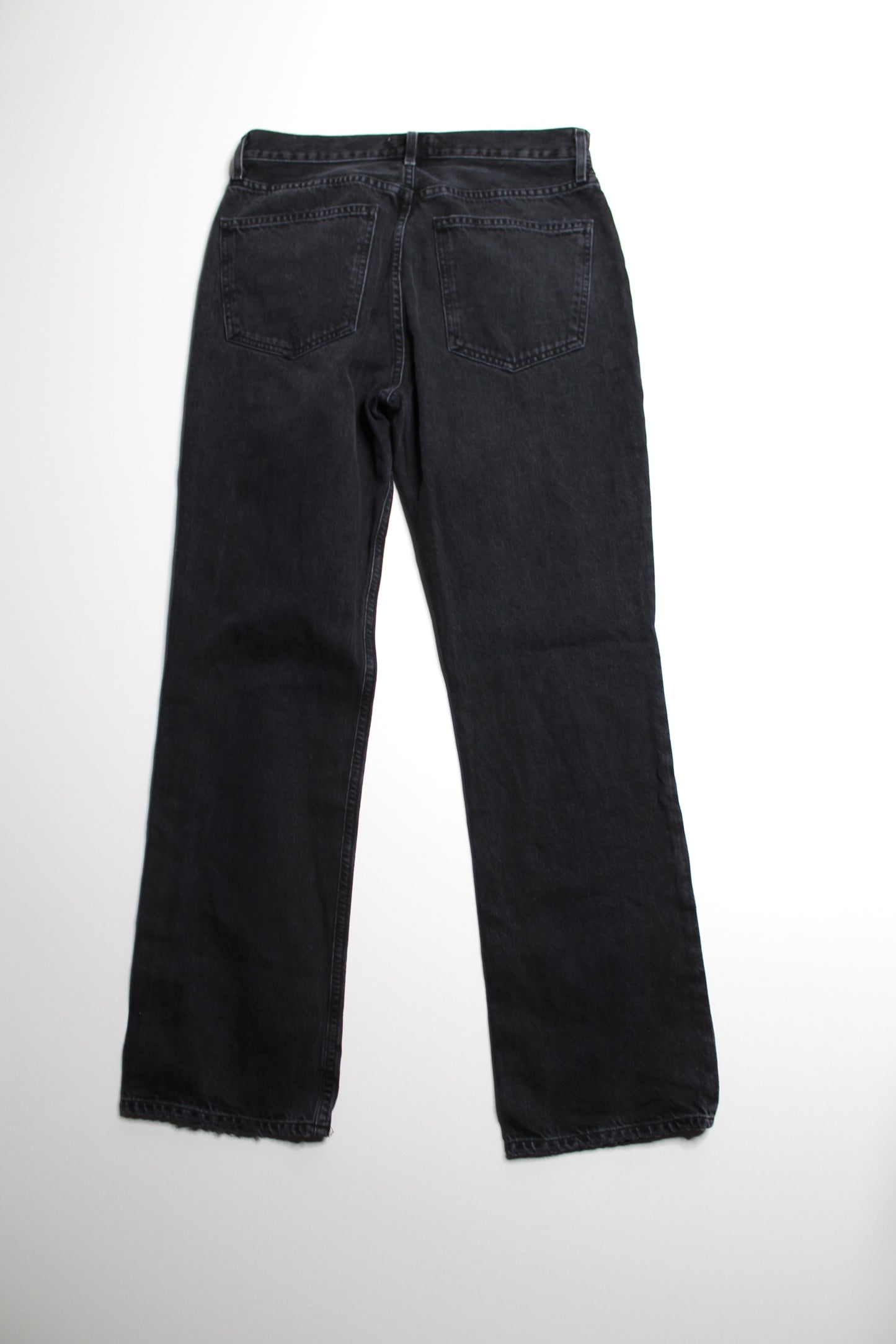 AGOLDE black wash ‘Lana mid rise vintage’ distressed knee jeans, size 29 (30”)