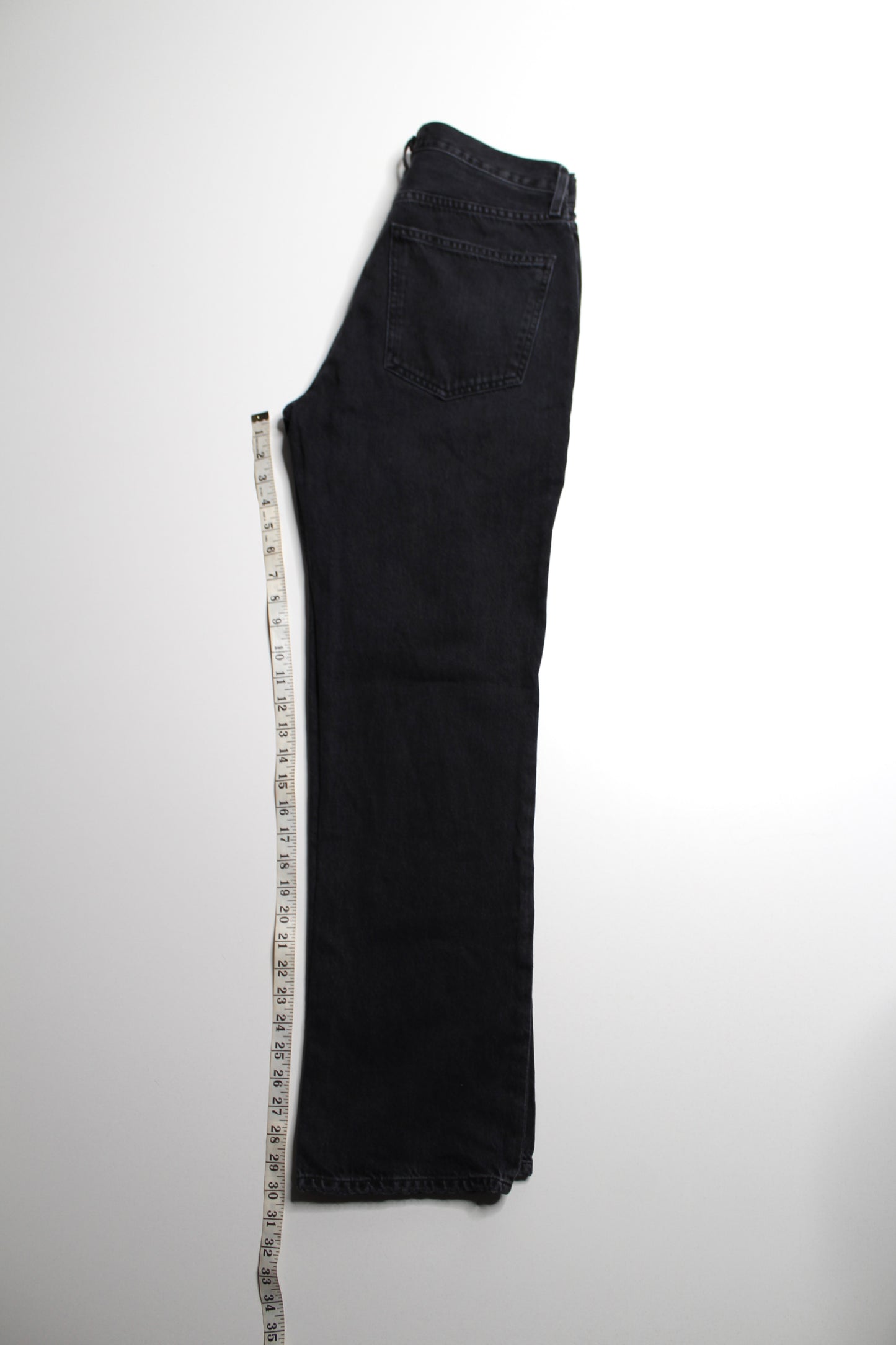 AGOLDE black wash ‘Lana mid rise vintage’ distressed knee jeans, size 29 (30”)