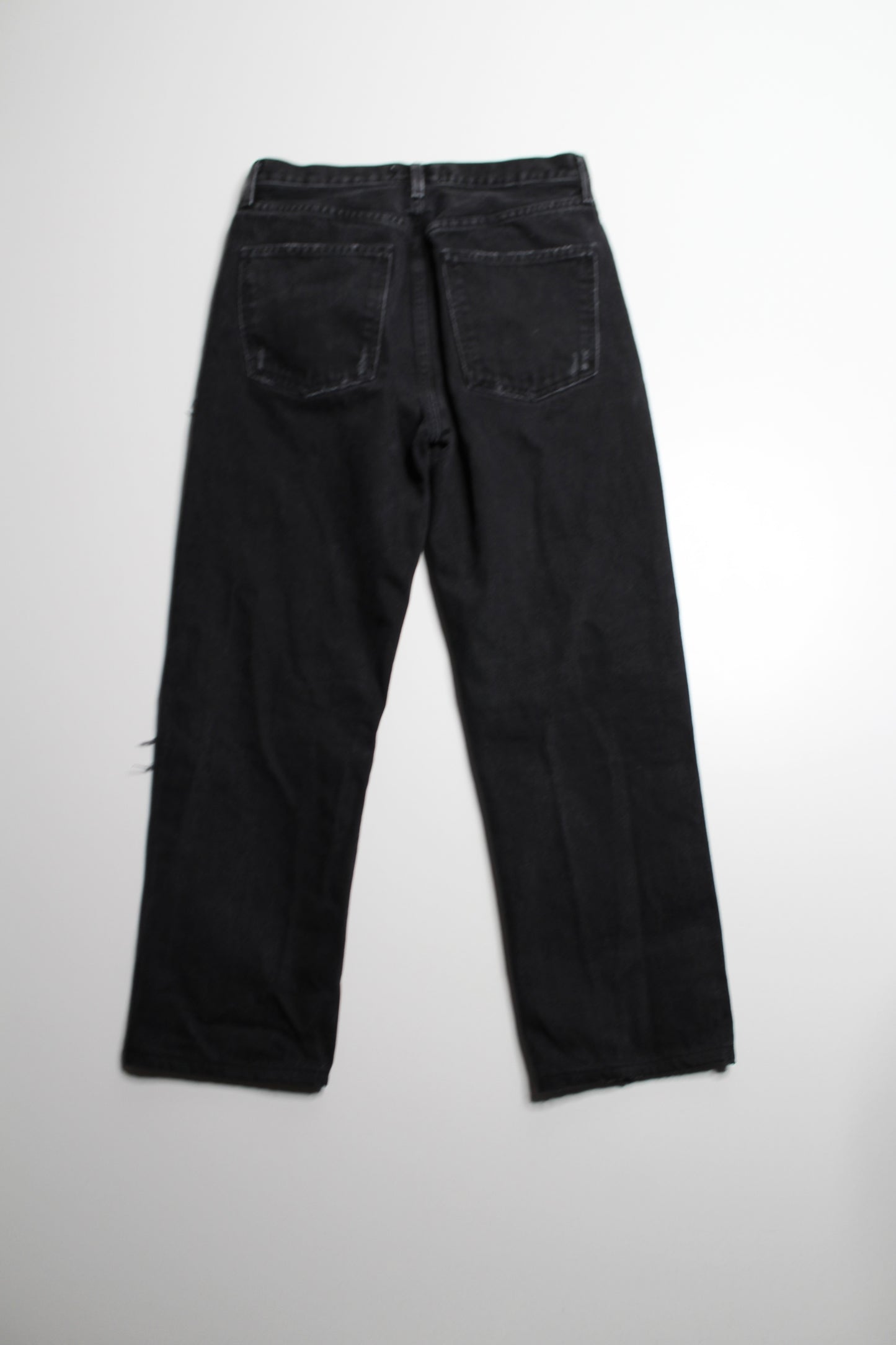 AGOLDE black wash ‘90’s distressed knee jeans, no size, fits like 28 (26”)