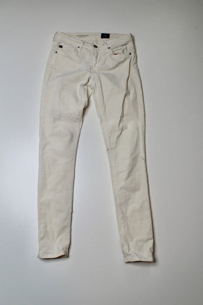 AG Jeans cream velvet the legging ankle super skinny pants, size 24 R (27") (price reduced: was $58)