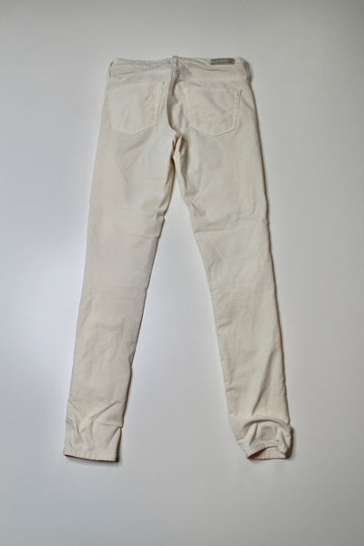 AG Jeans cream velvet the legging ankle super skinny pants, size 24 R (27") (price reduced: was $58)