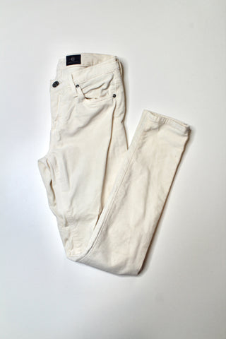 AG Jeans cream velvet the legging ankle super skinny pants, size 24 R (27") (price reduced: was $58)